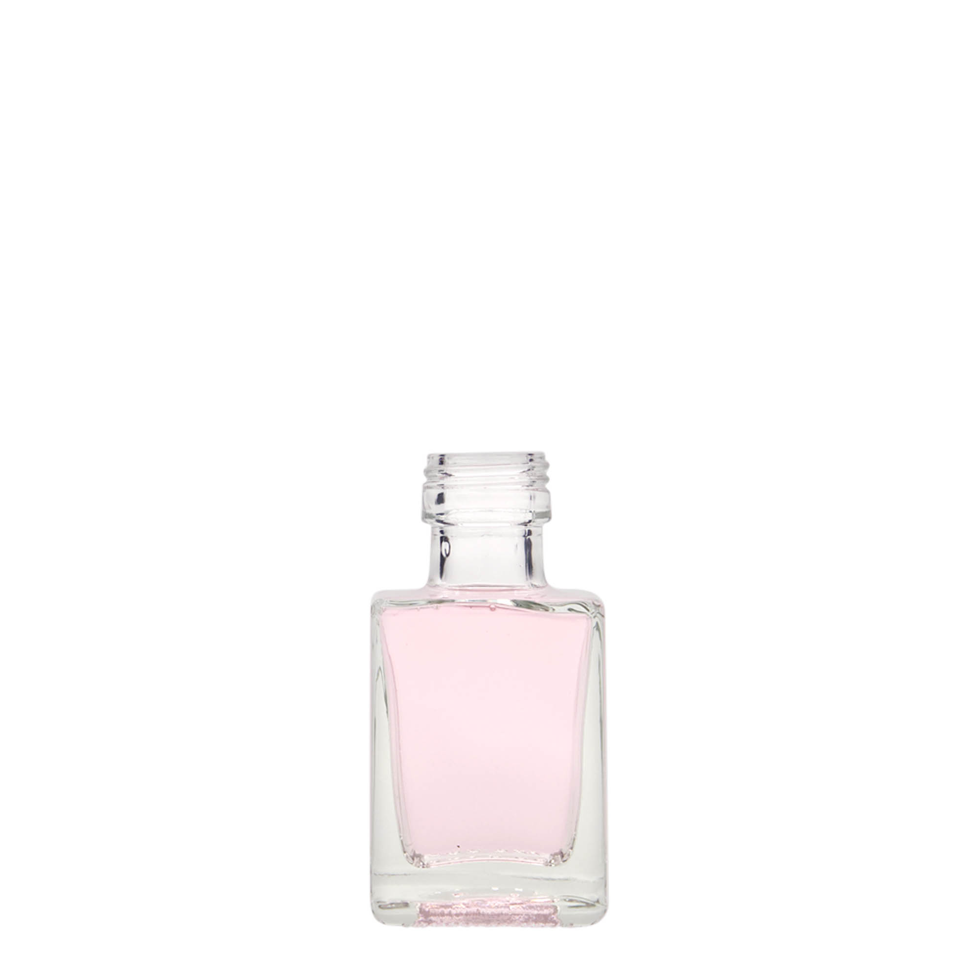 50 ml szklana butelka „Cube”, kwadratowa, szyjka: PP 24 50 ml szklana butelka „Cube”, kwadratowa, szyjka: PP 24