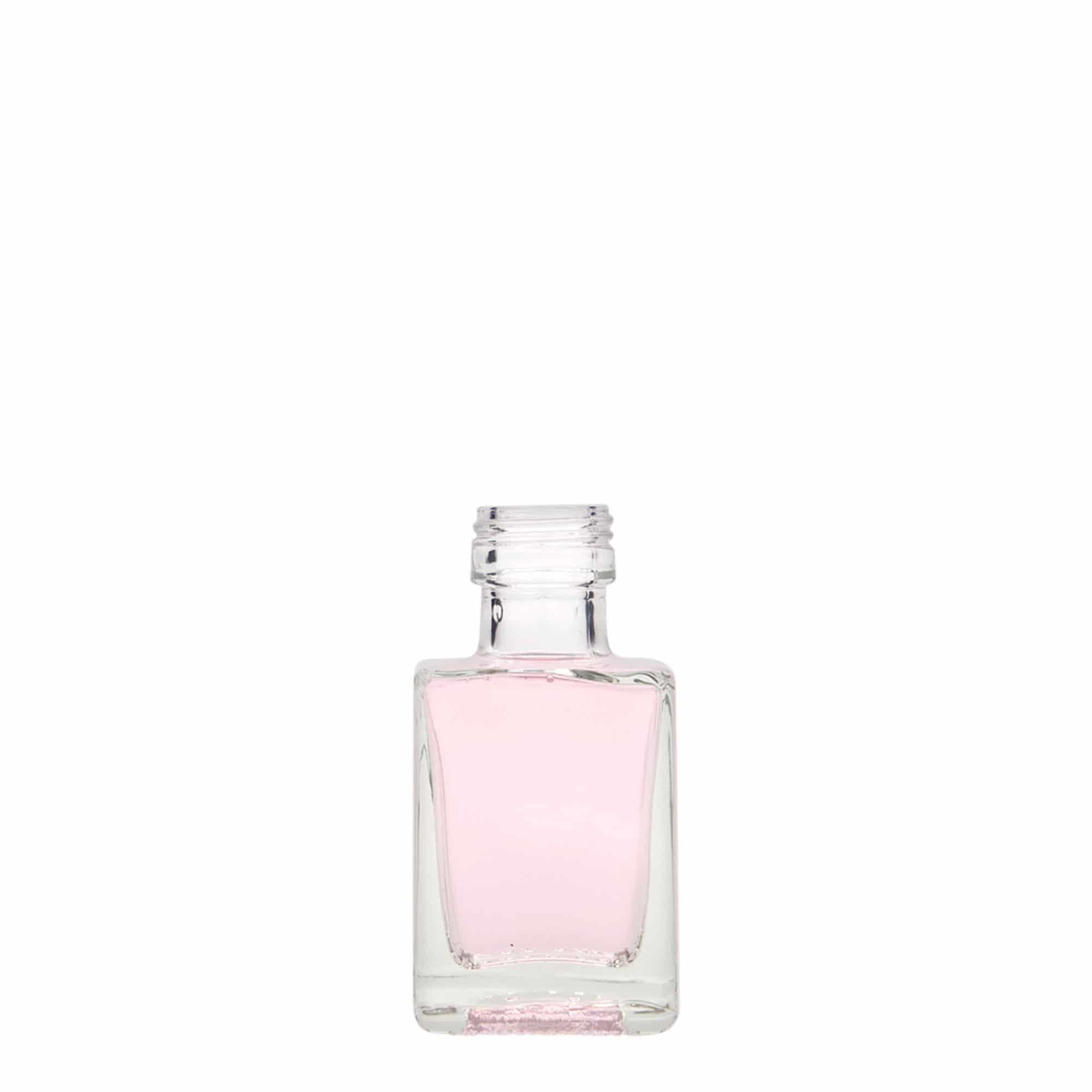 50 ml szklana butelka „Cube”, kwadratowa, szyjka: PP 24