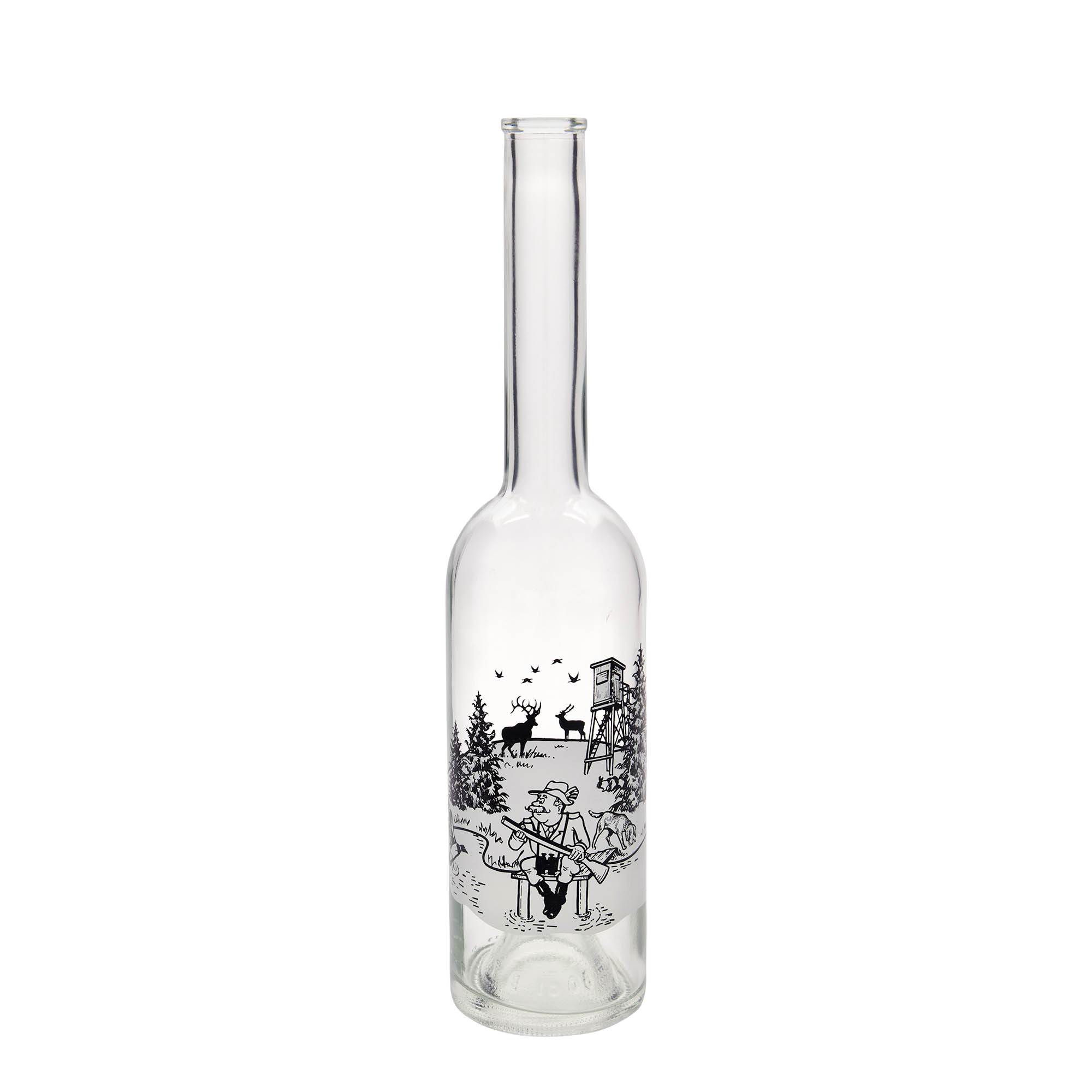 500 ml butelka szklana 'Opera', motyw: myśliwy, korek 500 ml butelka szklana 'Opera', motyw: myśliwy, korek