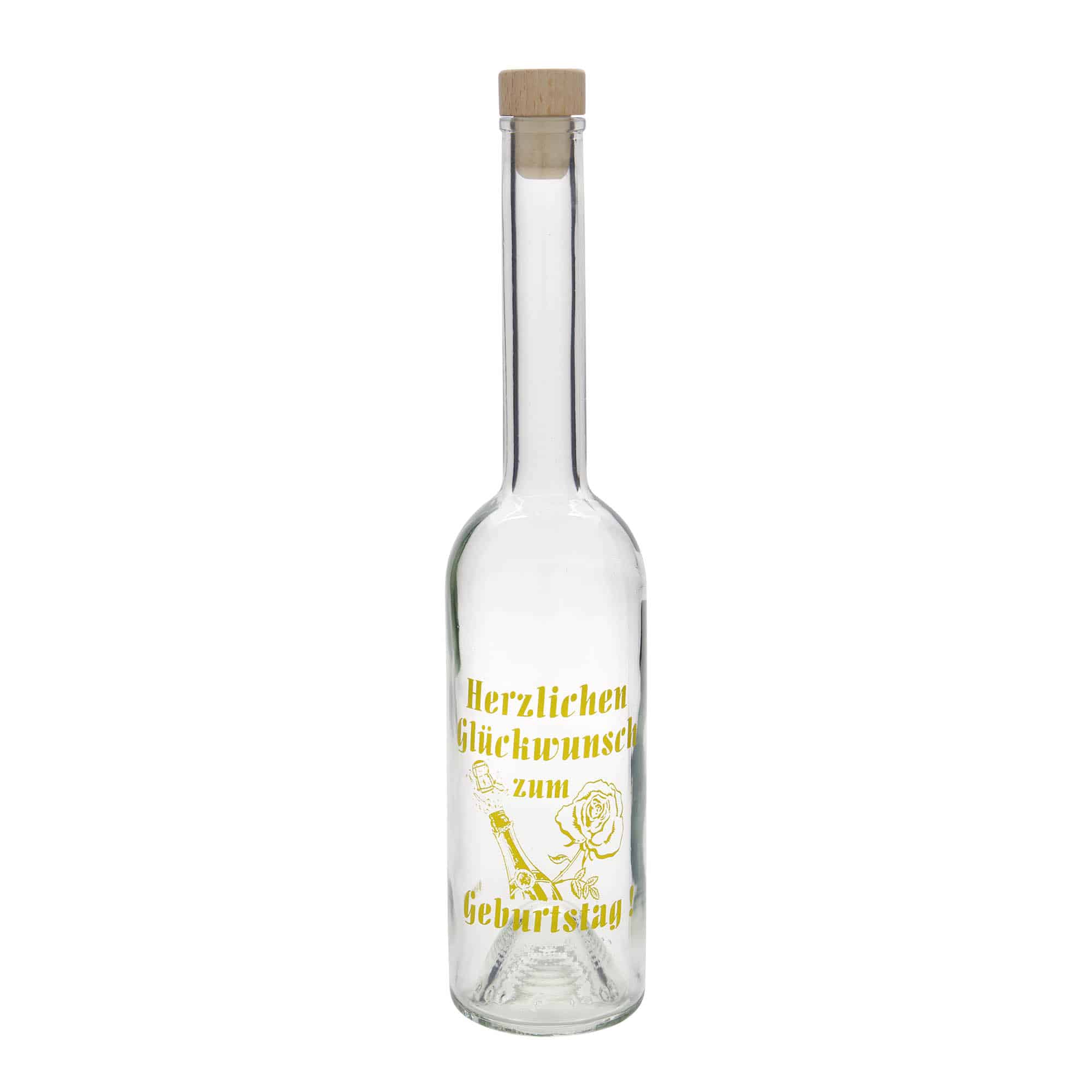 500 ml butelka szklana 'Opera', wzór: butelka urodzinowa, zamknięcie: korek