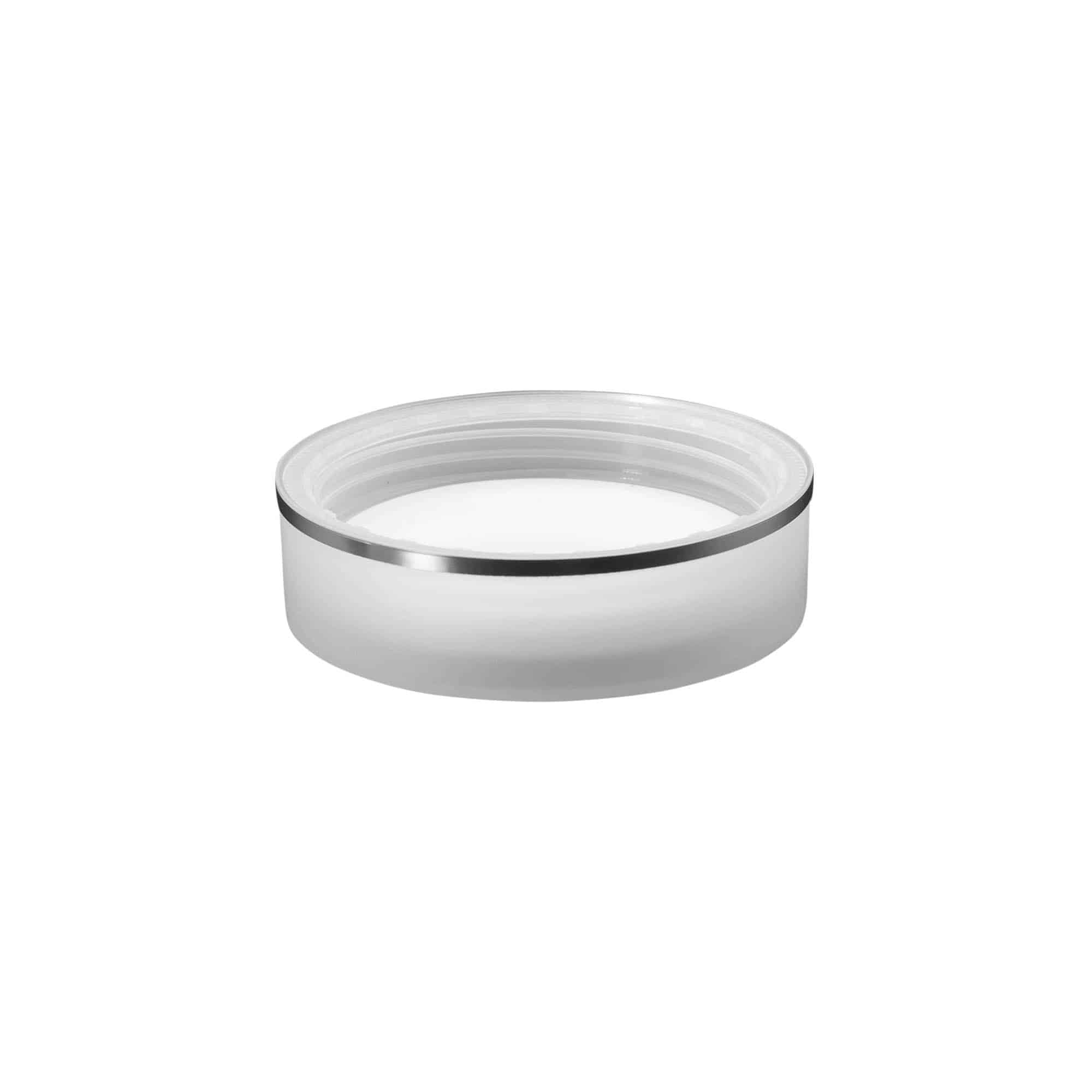 Zakrętka z gwintem 'Clear/Platin Edition', tworzywo sztuczne PP, biała, do otworu: 70/2P