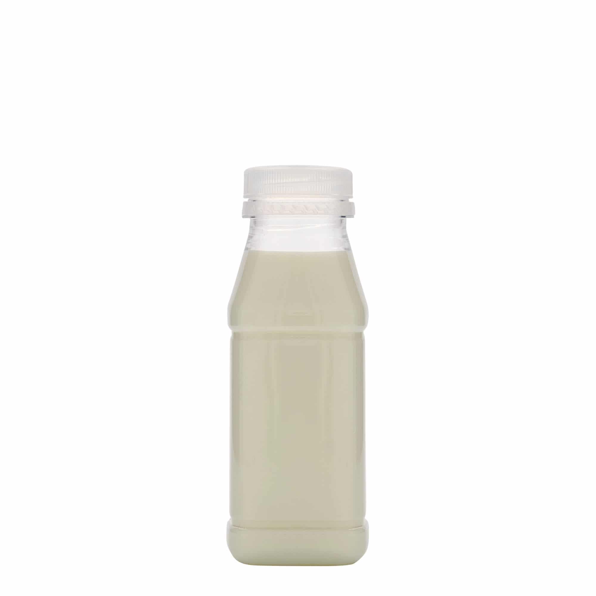 250 ml butelka PET 'Milk and Juice Carre', kwadratowa, tworzywo sztuczne, zamknięcie: 38 mm