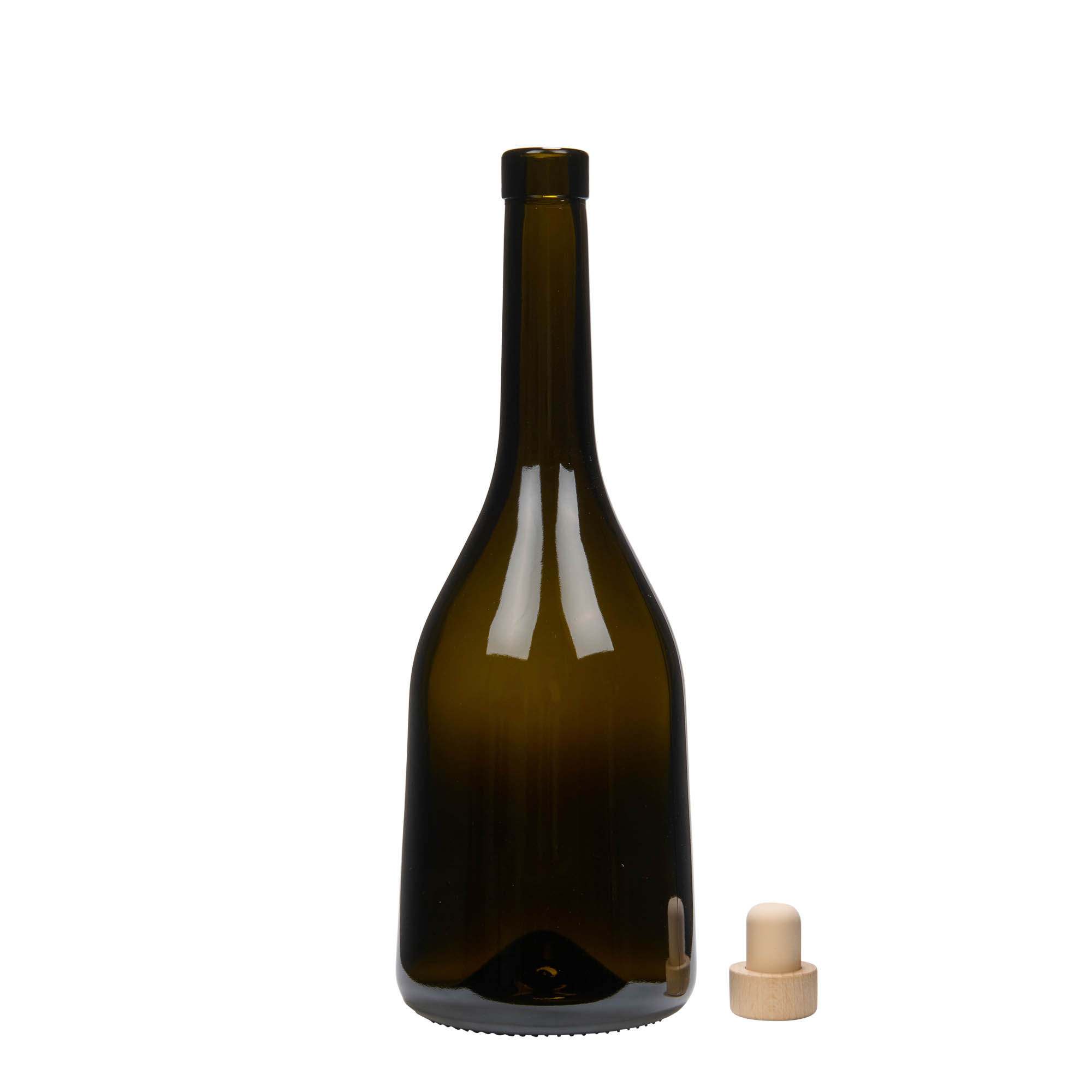 750 ml butelka szklana 'Rustica', antyczny zielony, szyjka: korek 750 ml butelka szklana 'Rustica', antyczny zielony, szyjka: korek
