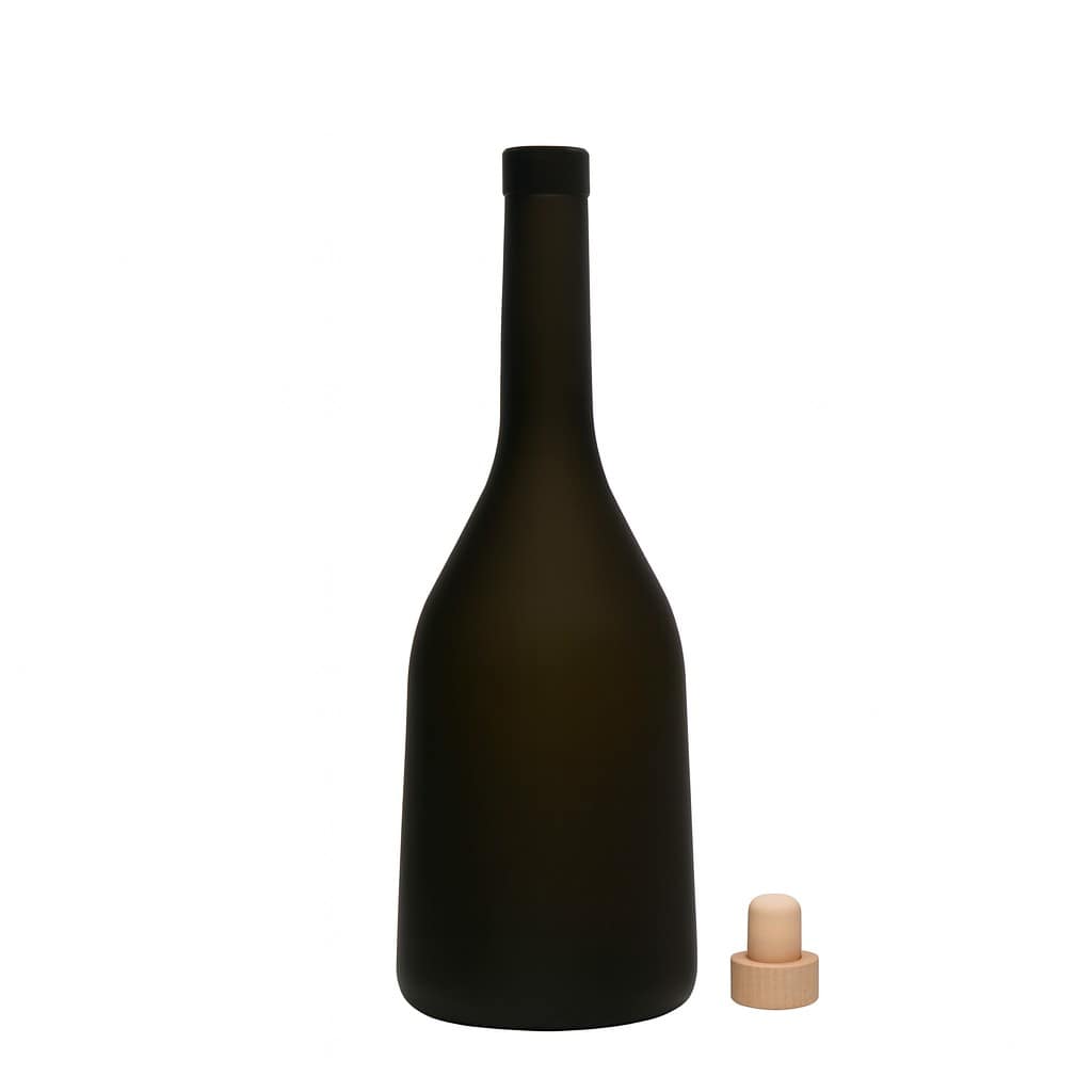 750 ml butelka szklana 'Rustica', antyczny zielony, szyjka: korek