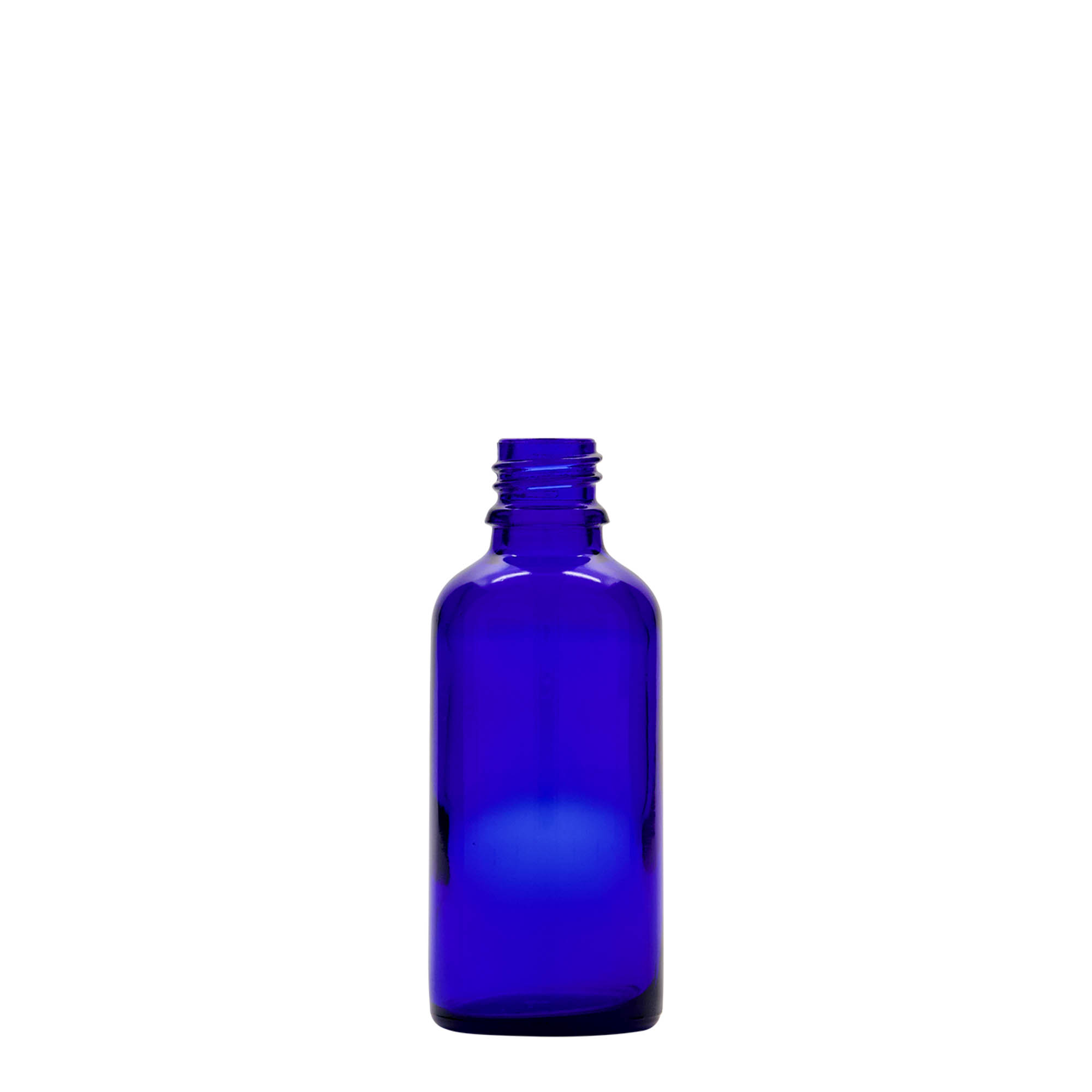 50 ml butelka z pipetą, medyczna, szkło, królewski niebiesko-czerwony, wylot: DIN 18