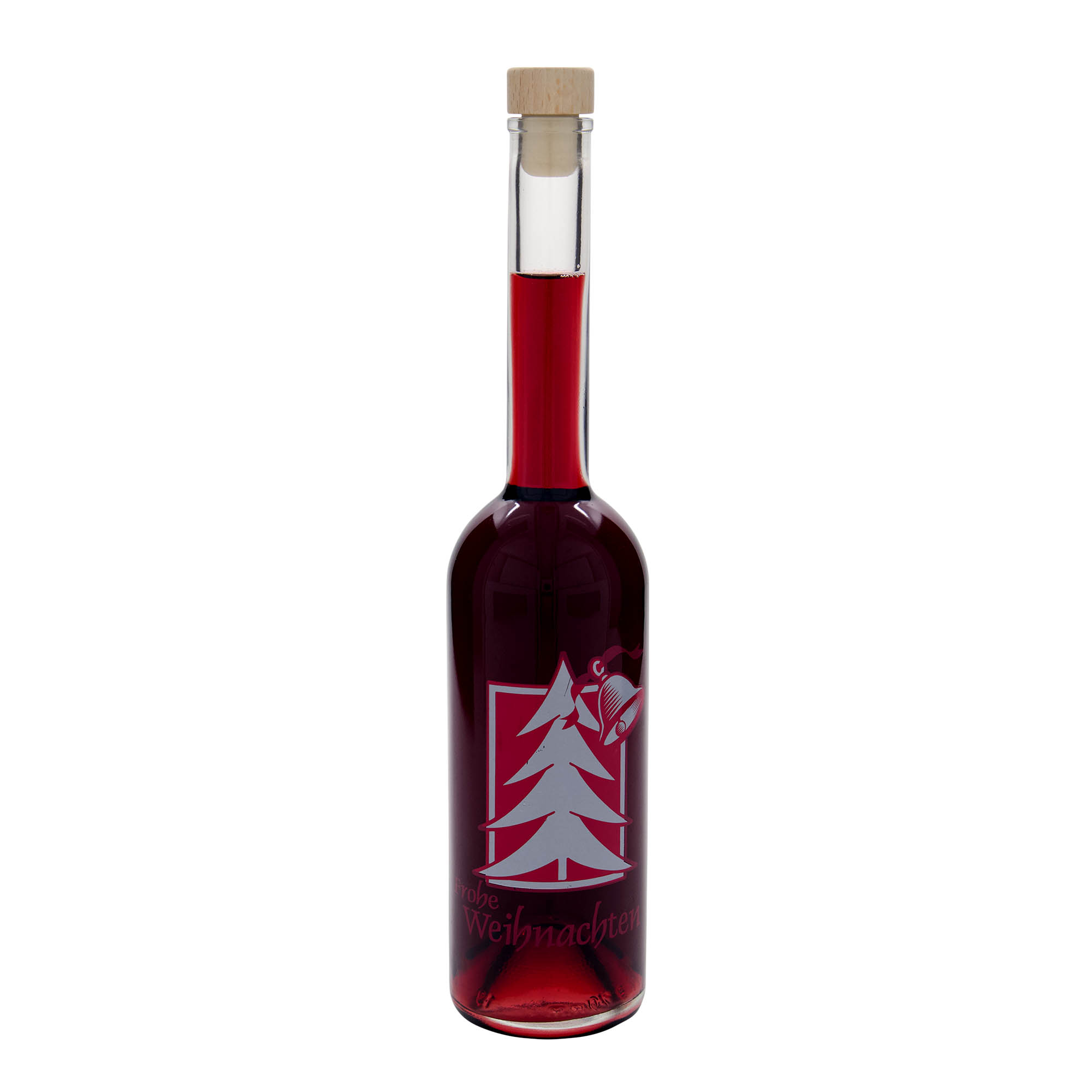500 ml butelka szklana „Opera”, motyw: życzenia świąteczne, szyjka: korek