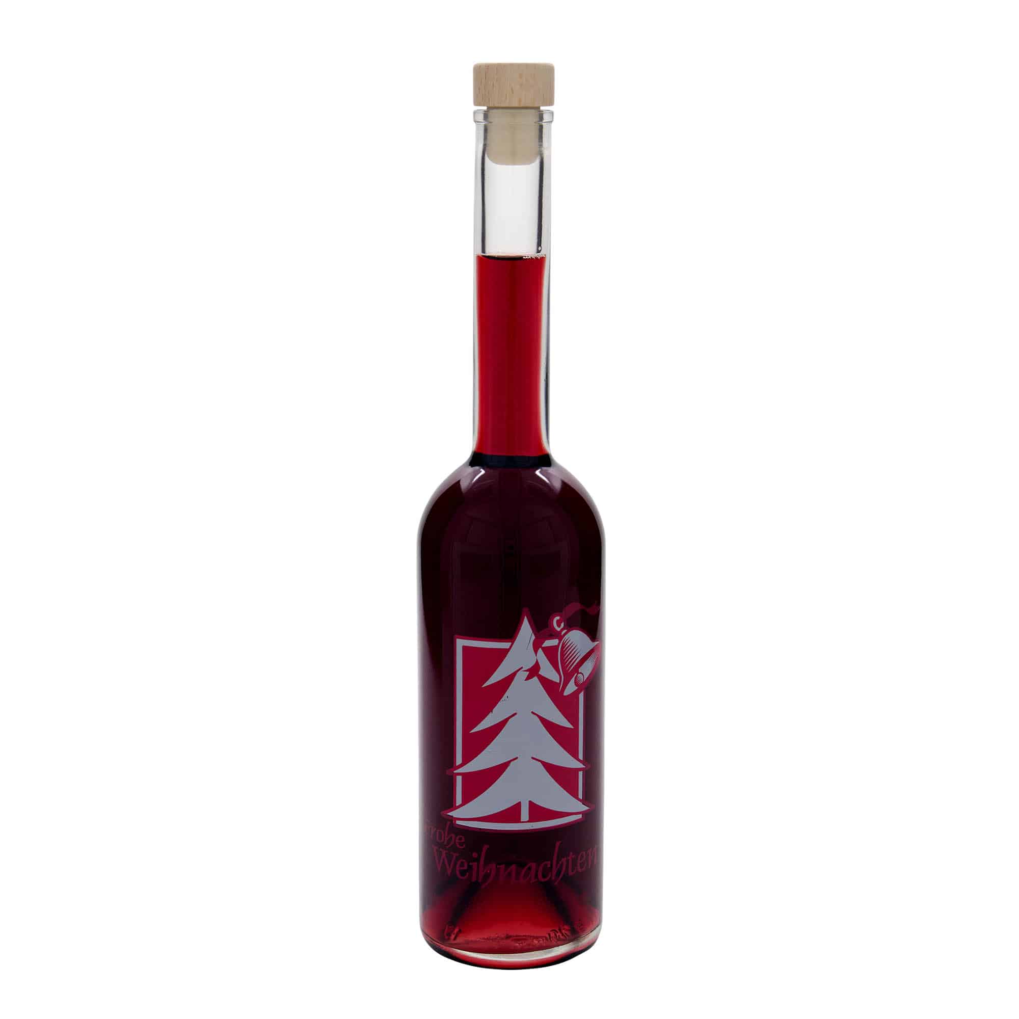 500 ml butelka szklana „Opera”, motyw: życzenia świąteczne, szyjka: korek