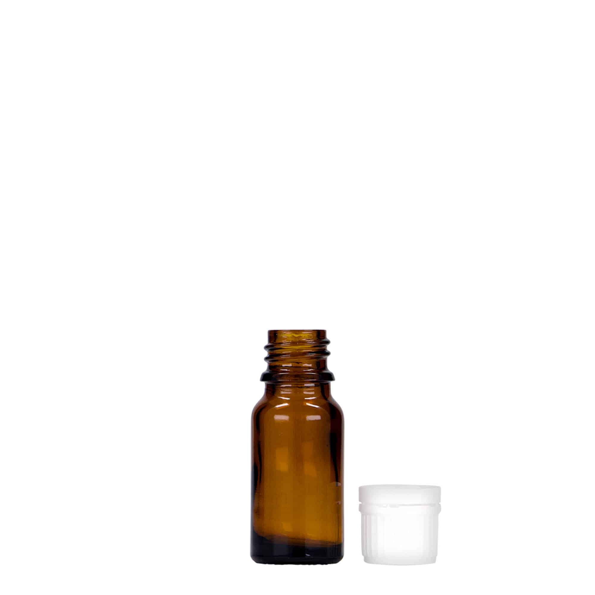 10 ml butelka medyczna, szkło, brązowa, wylot: DIN 18