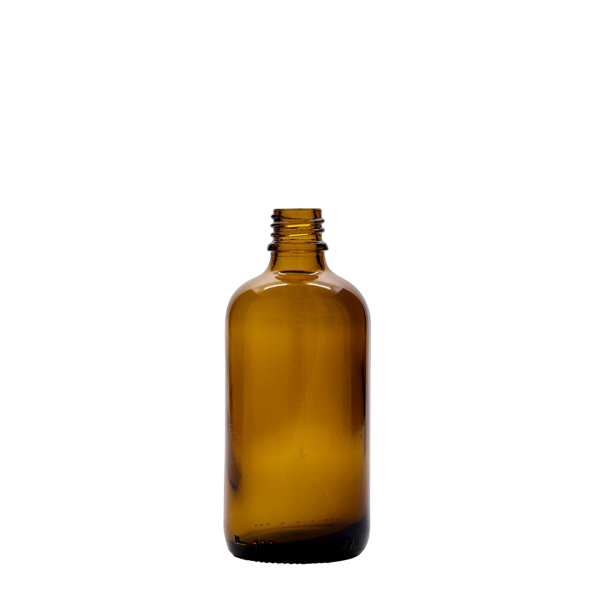 100 ml butelka medyczna z pompką do lotionu, szkło, brązowa, gwint: DIN 18