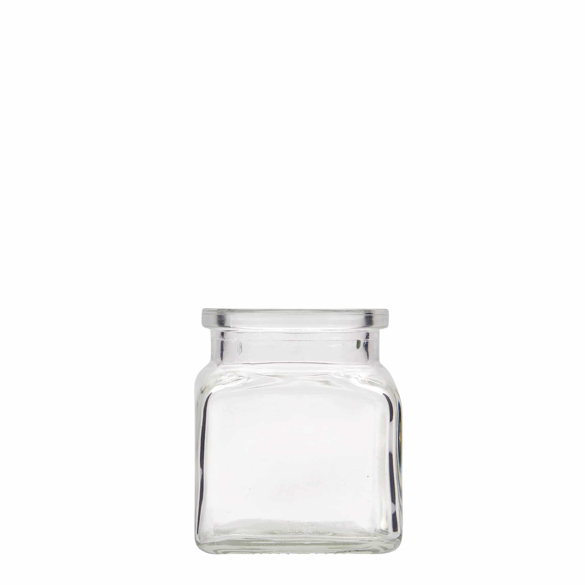120 ml szklany słoik z korkiem, kwadratowy, otwór: korek