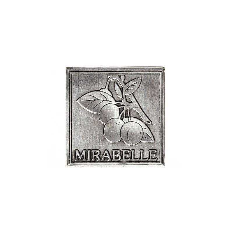 Etykieta cynowa 'Mirabelka', kwadratowa, metal, kolor srebrny