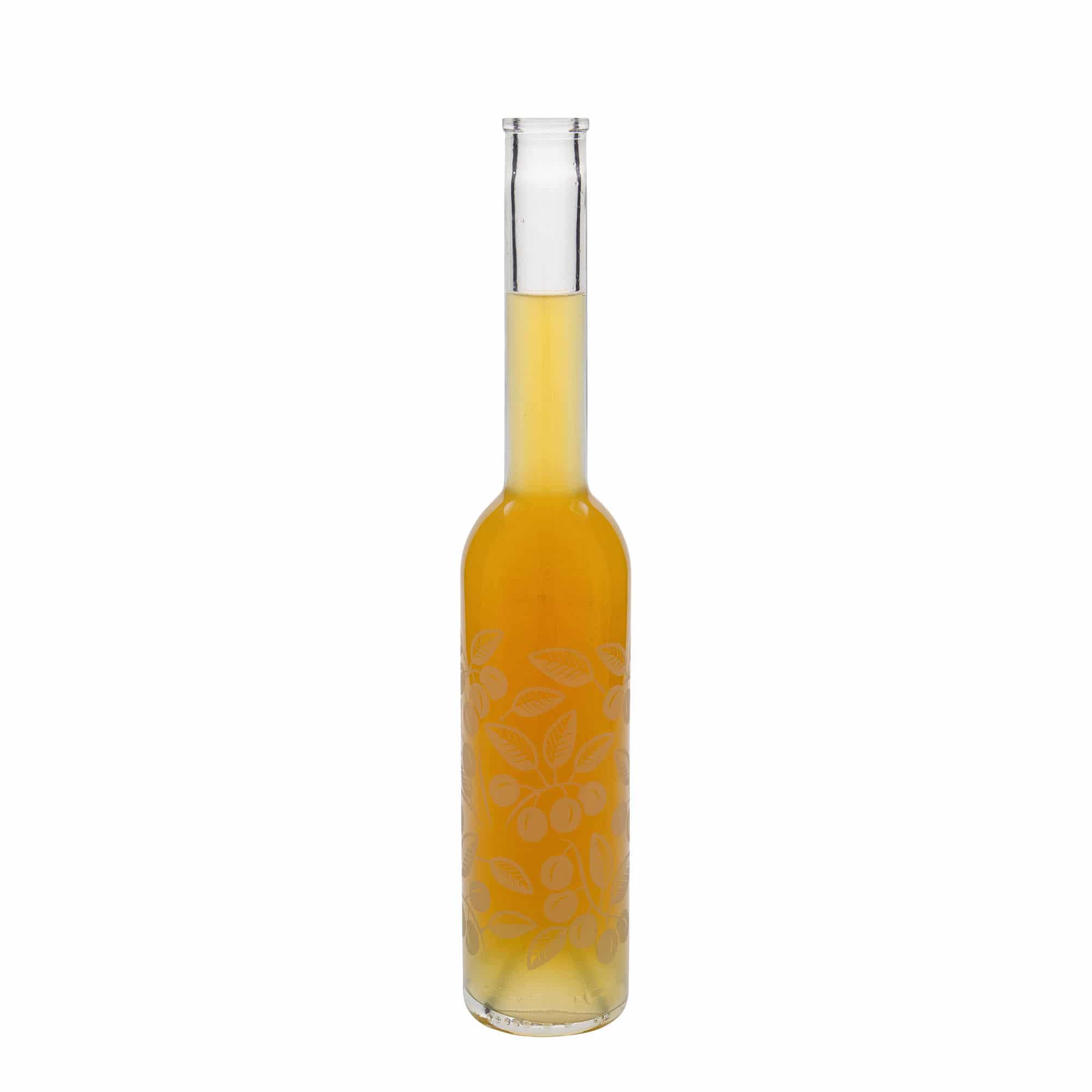 350 ml butelka szklana 'Opera', motyw: mirabelki, szyjka: korek
