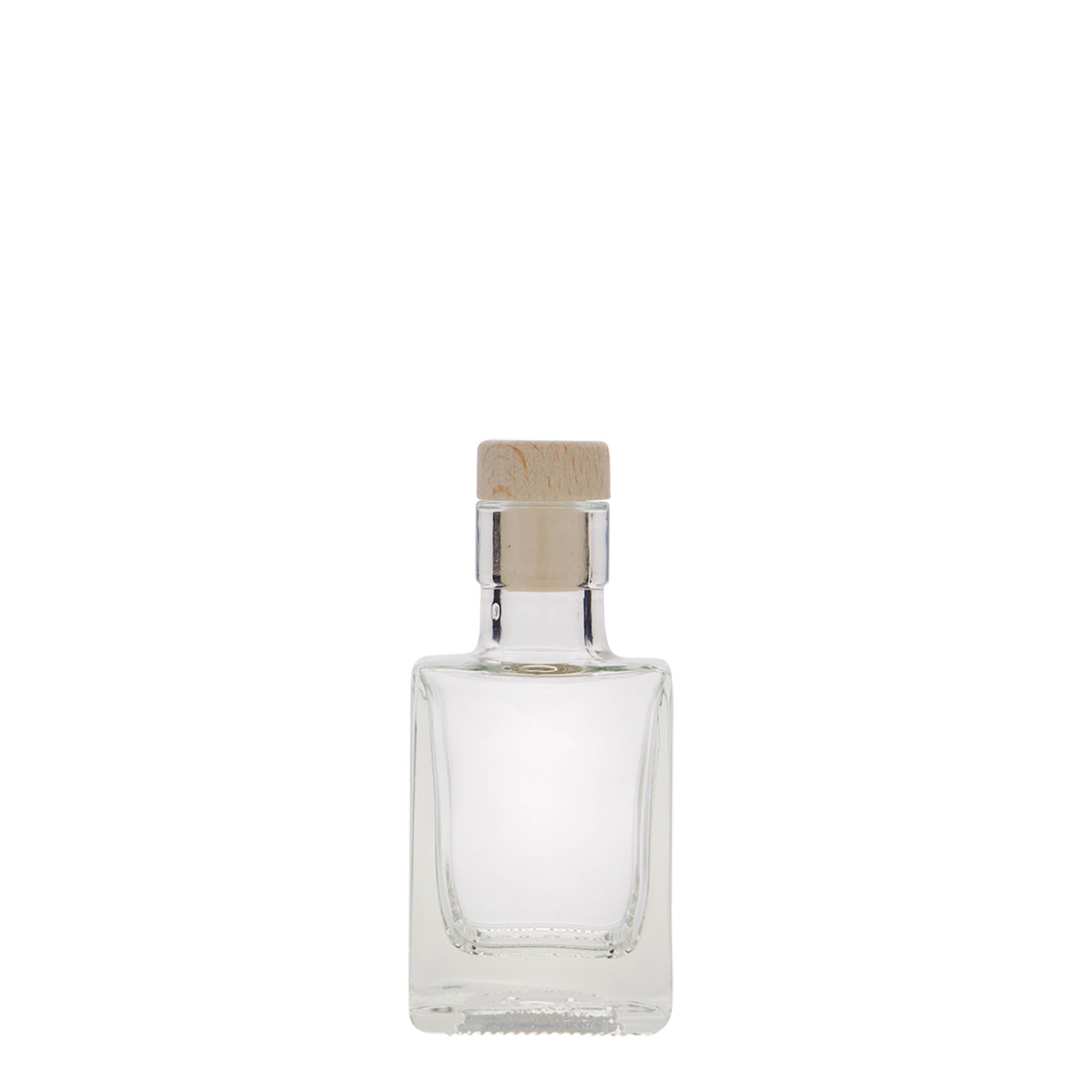 50 ml butelka szklana „Cube”, kwadratowa, wylot: korek 50 ml butelka szklana „Cube”, kwadratowa, wylot: korek