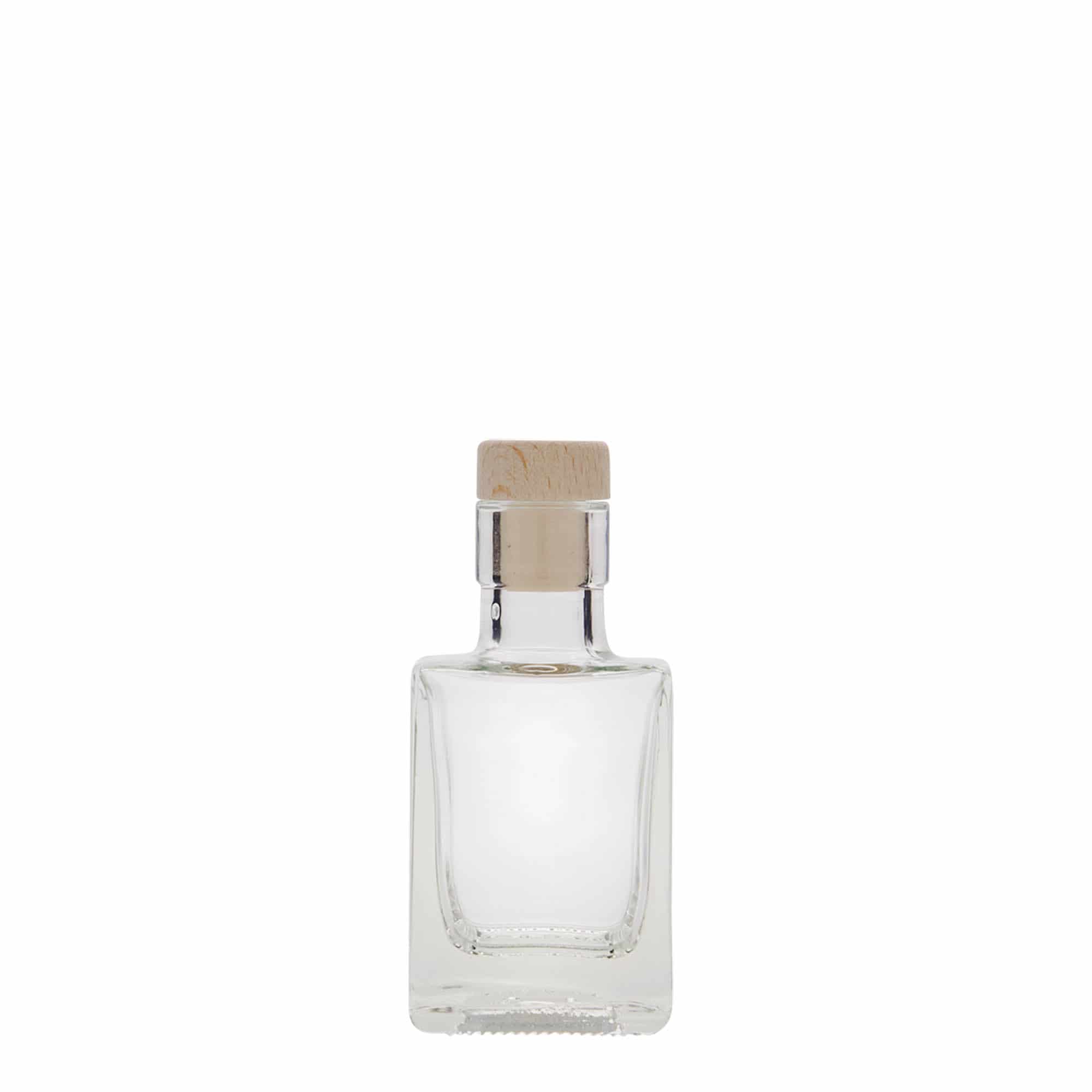 50 ml butelka szklana „Cube”, kwadratowa, wylot: korek