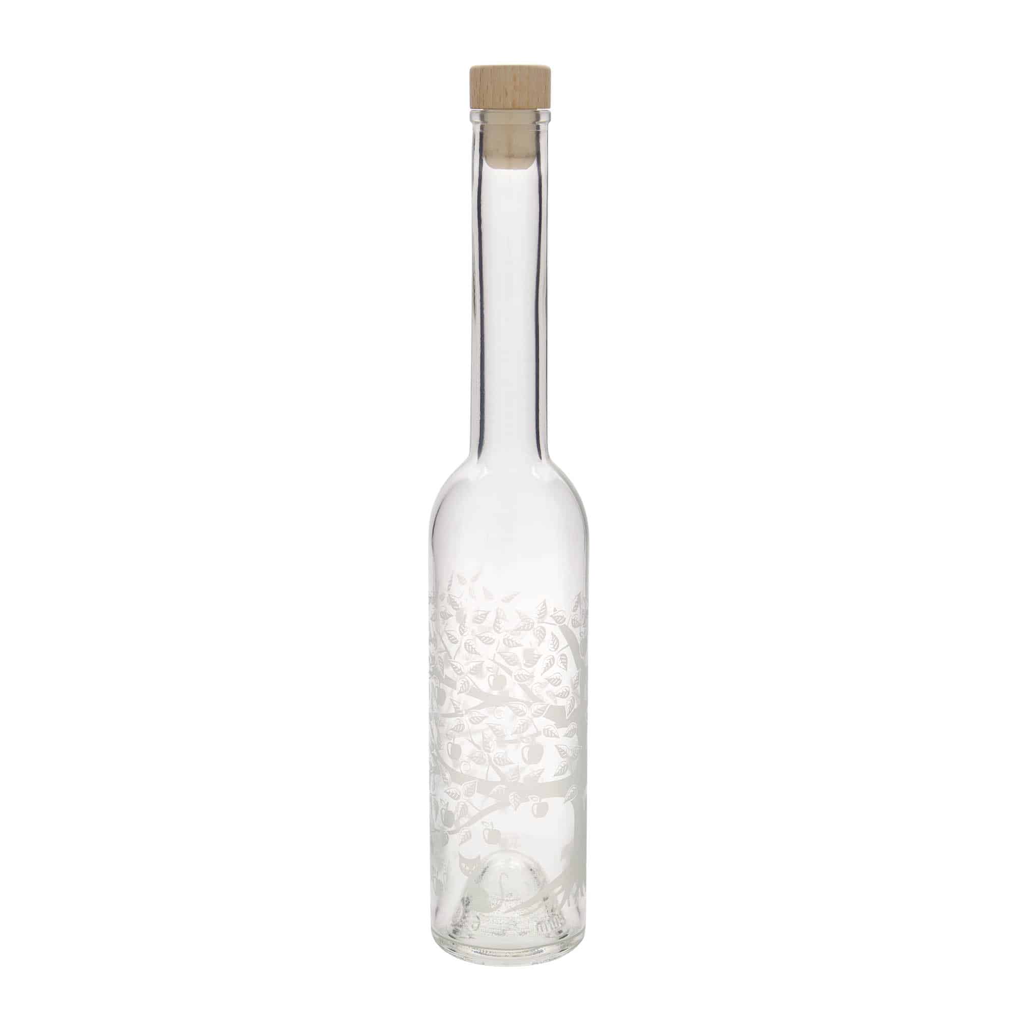 350 ml butelka szklana 'Opera', wzór: jabłoń, zamknięcie: korek