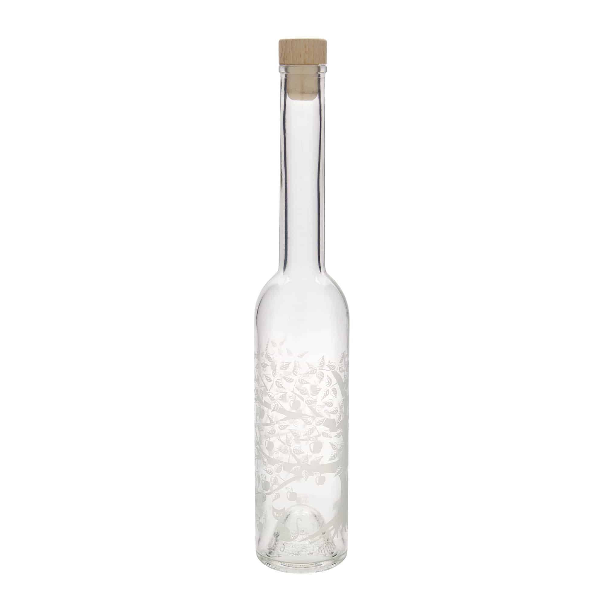 350 ml butelka szklana 'Opera', motyw: jabłoń, korek