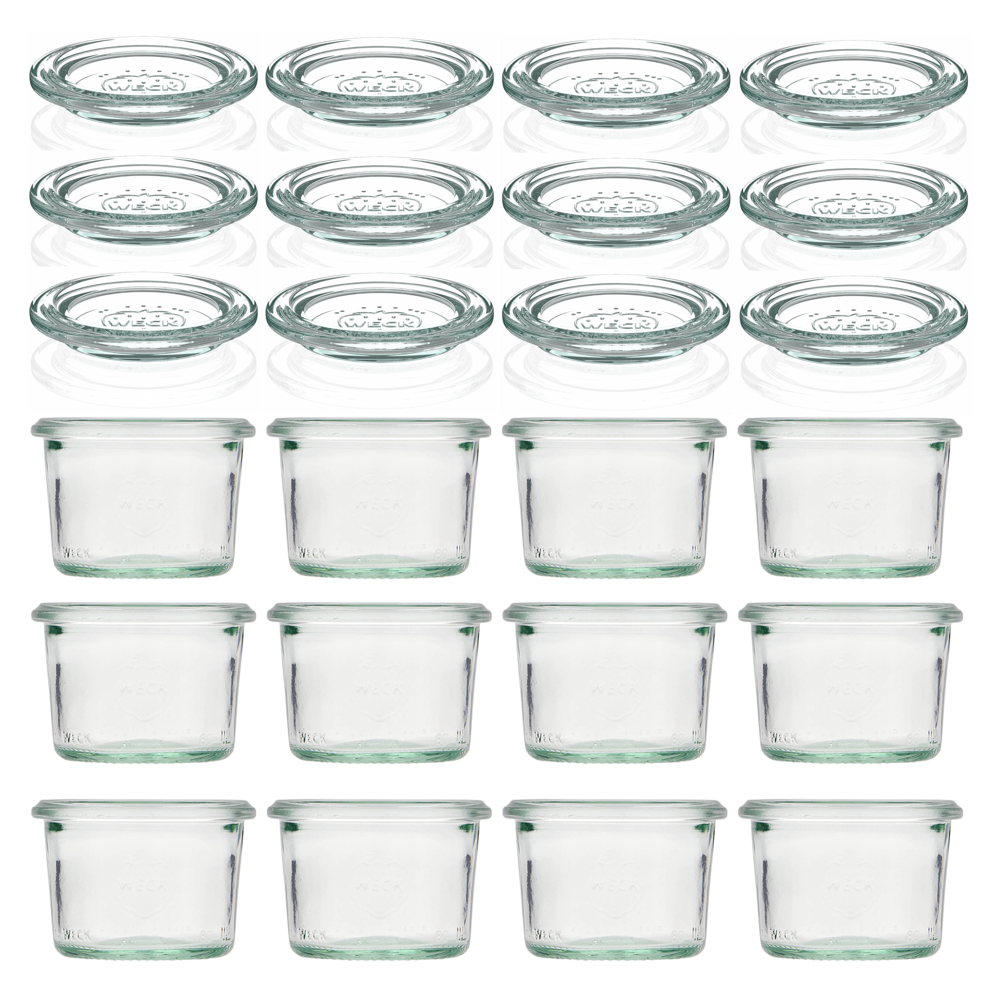 12x 80 ml słoik WECK typu Sturz z szklanym wieczkiem RR 60