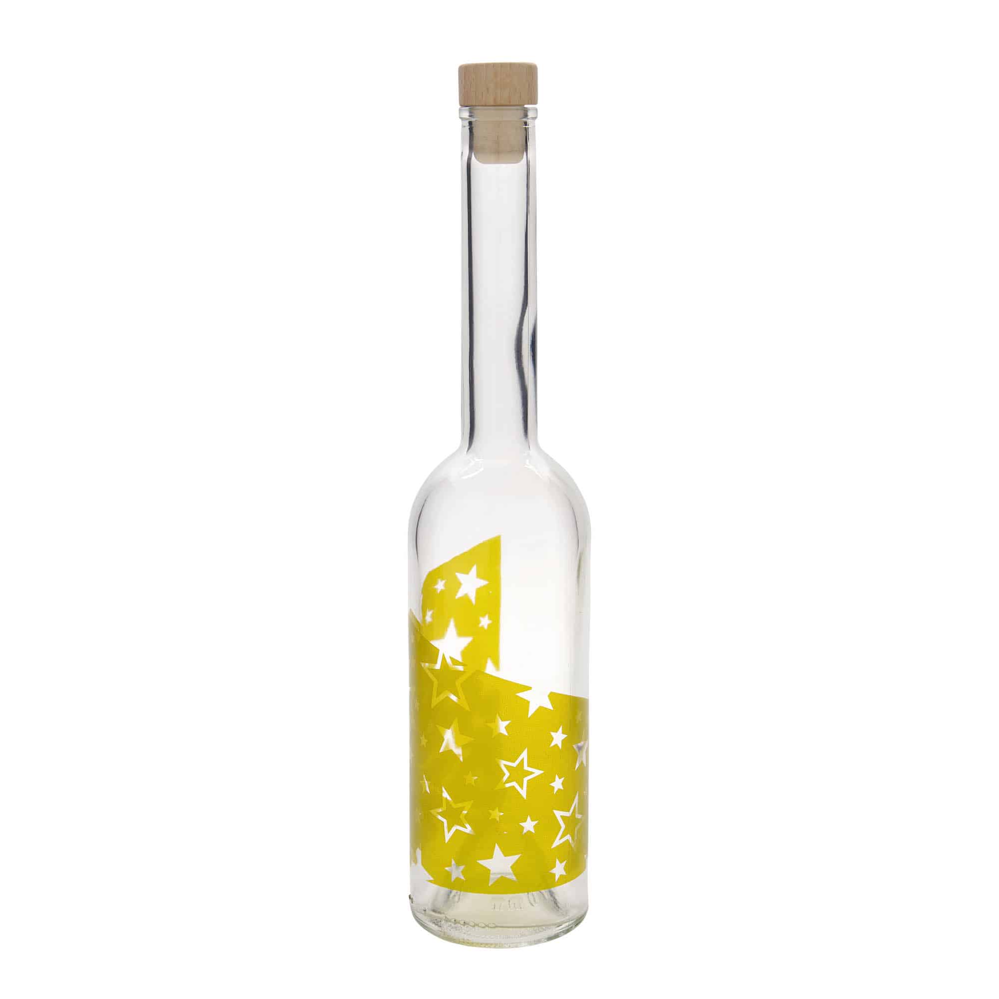500 ml butelka szklana 'Opera', wzór: złote gwiazdy, zamknięcie: korek