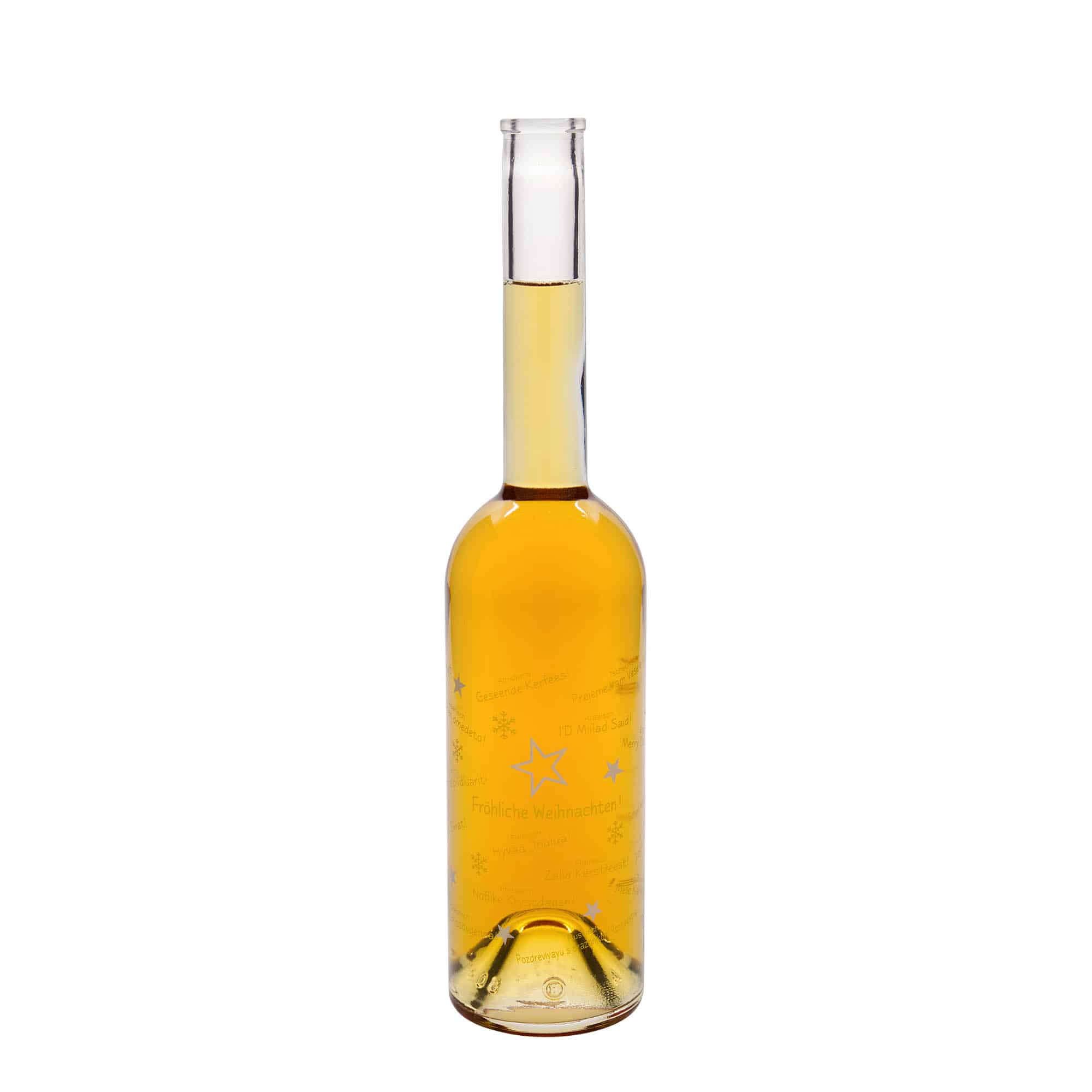 500 ml butelka szklana 'Opera', wzór: Boże Narodzenie na świecie, zamknięcie: korek