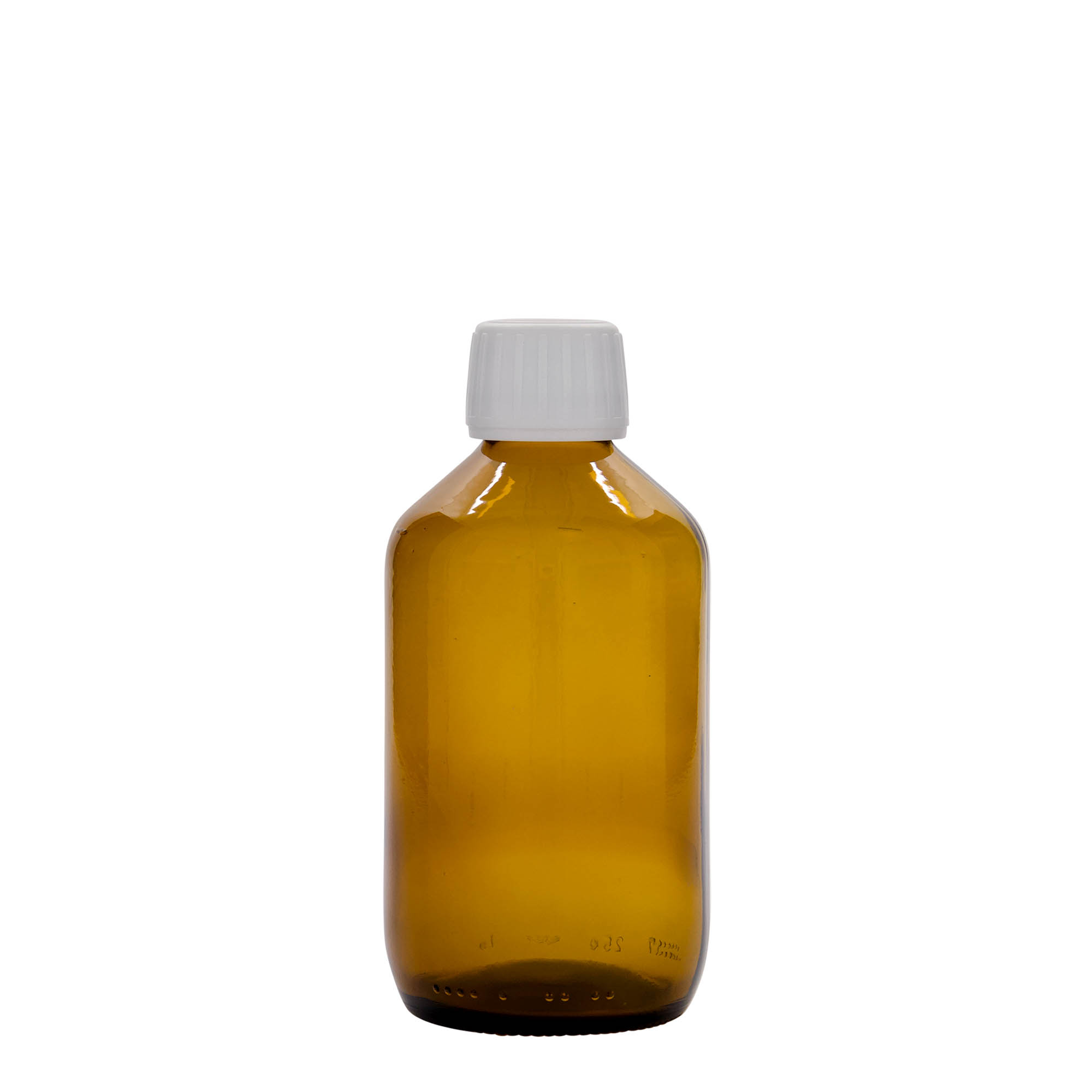 250 ml butelka medyczna, brązowa, szkło, szyjka: PP 28