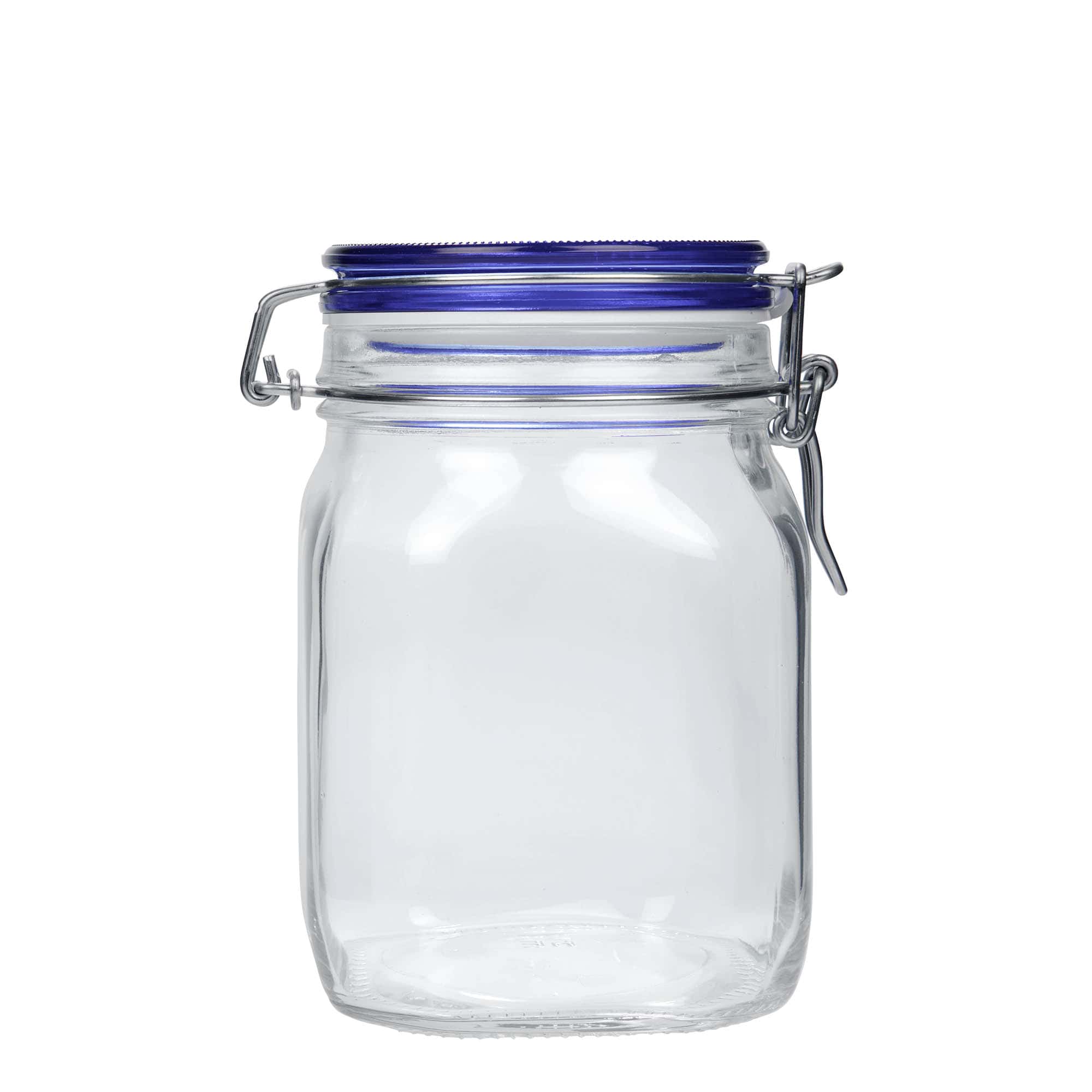1000 ml słoik z zamknięciem pałąkowym 'Fido' Blue Top, kwadratowy, zamknięcie: Zamknięcie pałąkowe 1000 ml słoik z zamknięciem pałąkowym 'Fido' Blue Top, kwadratowy, zamknięcie: Zamknięcie pałąkowe
