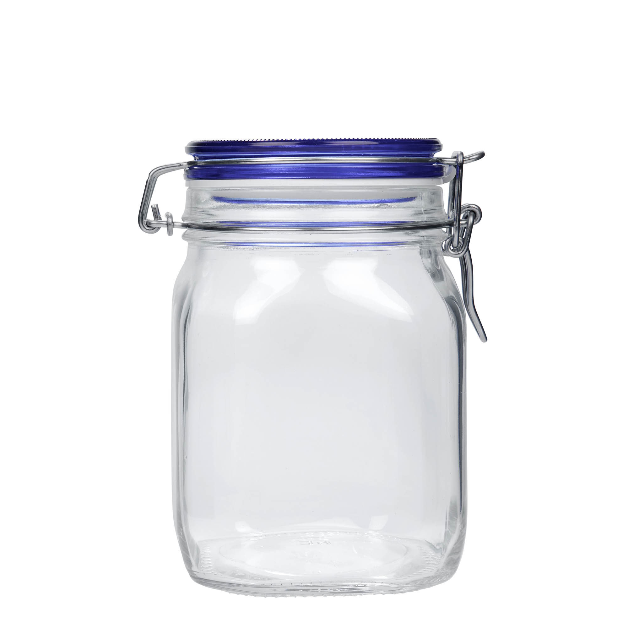 1.000 ml słoik z drucianym zamknięciem „Fido” niebieska pokrywka, kwadratowy, otwór: zamknięcie druciane 1.000 ml słoik z drucianym zamknięciem „Fido” niebieska pokrywka, kwadratowy, otwór: zamknięcie druciane