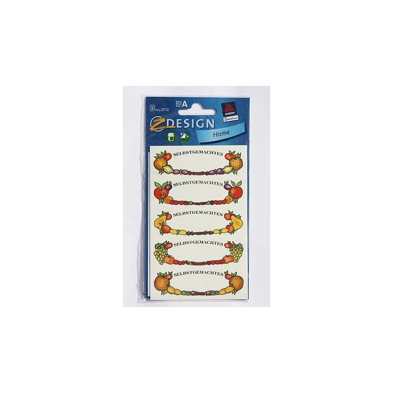 Zweckform etykiety „Obst-Rahmen”, owalne, papierowe, wielokolorowe