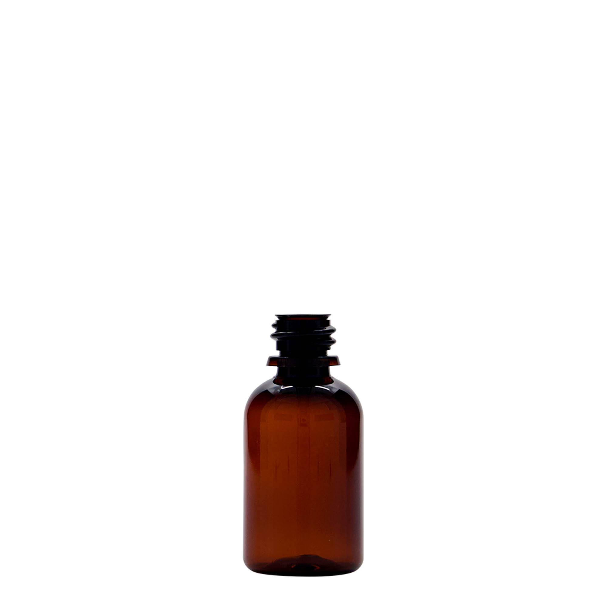 30 ml butelka medyczna PET „Easy Living”, brązowa, tworzywo sztuczne, gwint: DIN 18