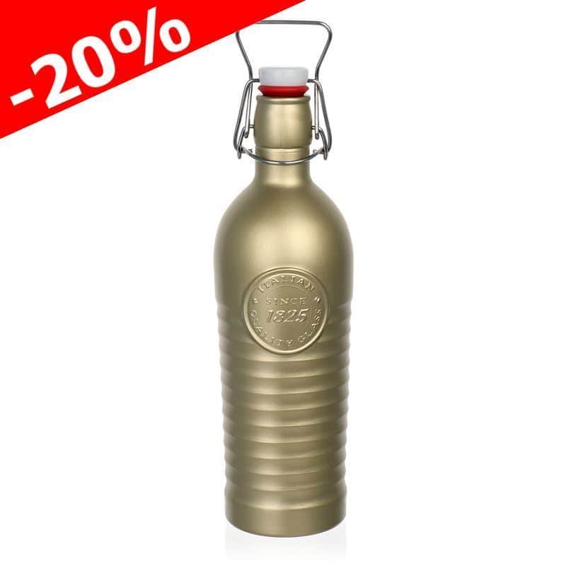 1200 ml butelka szklana 'Officina 1825', kolor złoty, zamknięcie: Zamknięcie pałąkowe