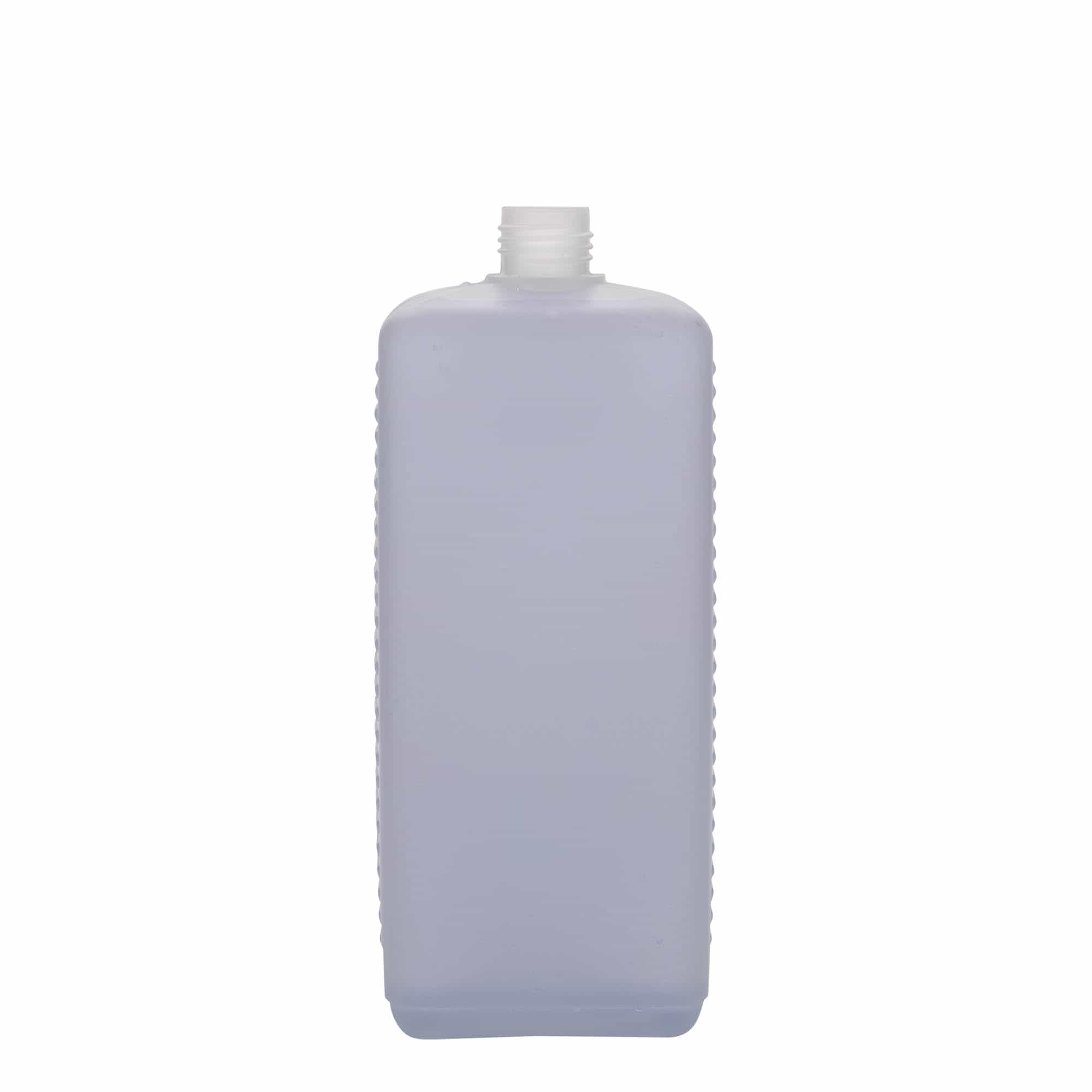 1000 ml butelka kanister, prostokątna, tworzywo sztuczne HDPE, kolor naturalny, zamknięcie: DIN 25 EPE