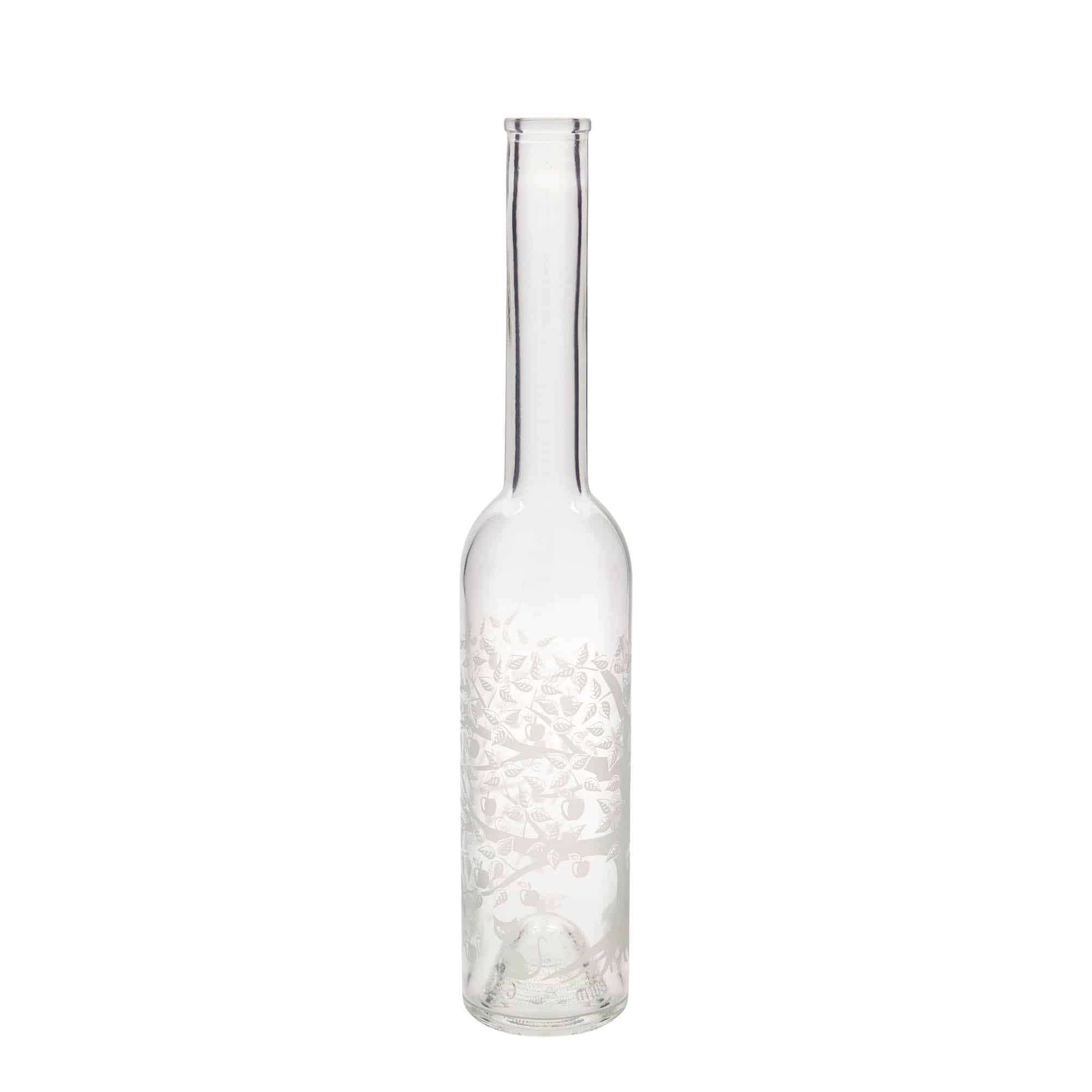 350 ml butelka szklana 'Opera', wzór: jabłoń, zamknięcie: korek