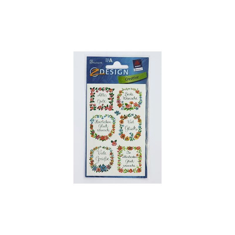 Zweckform Naklejki „Gratulacje”, papier, wielokolorowe