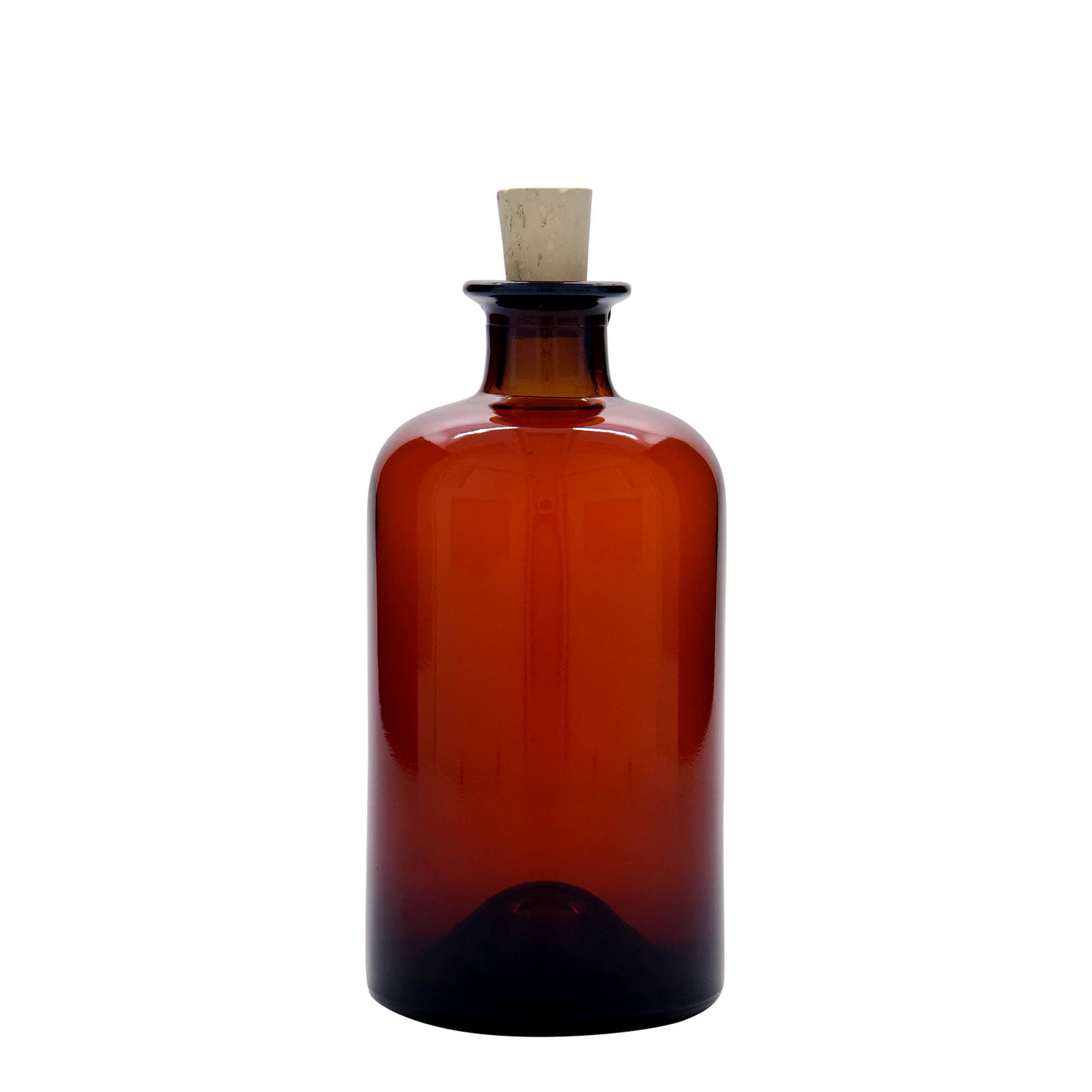 500 ml butelka szklana apteczna, brązowa, szyjka: korek