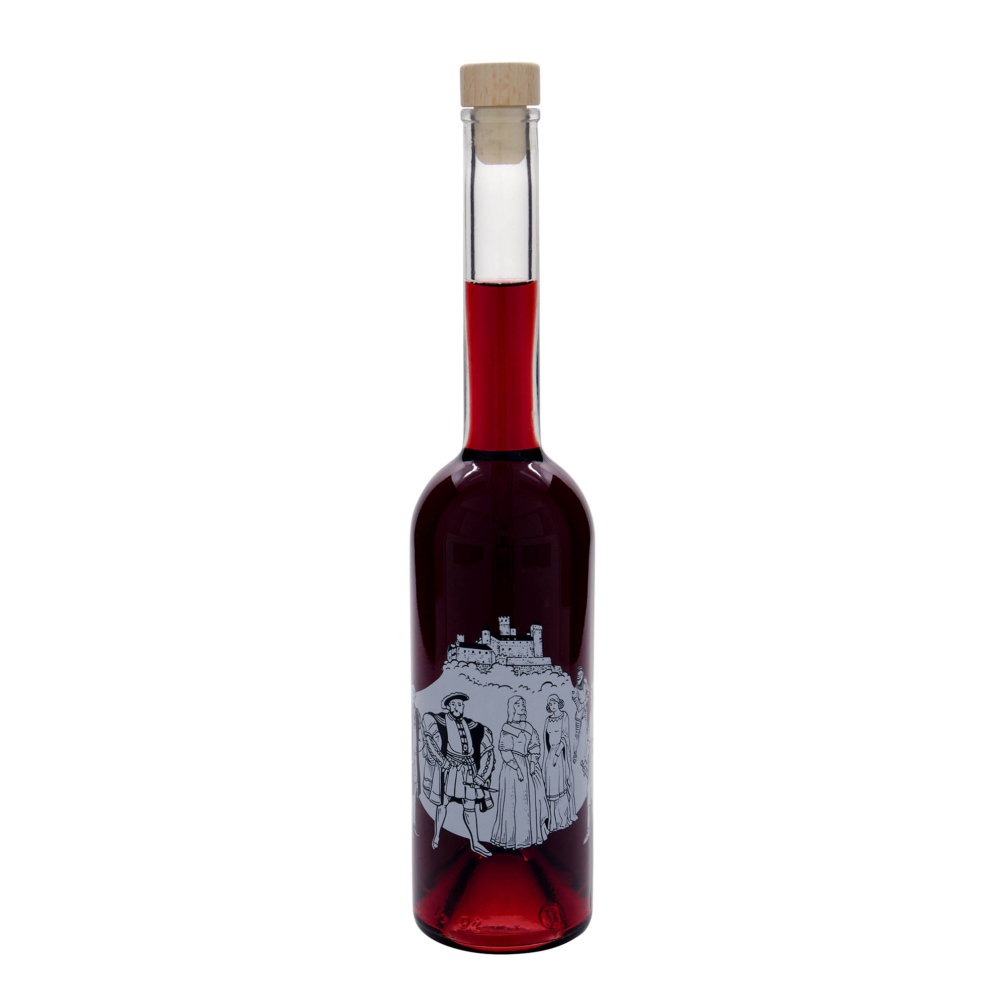 500 ml butelka szklana 'Opera', motyw: średniowiecze, korek