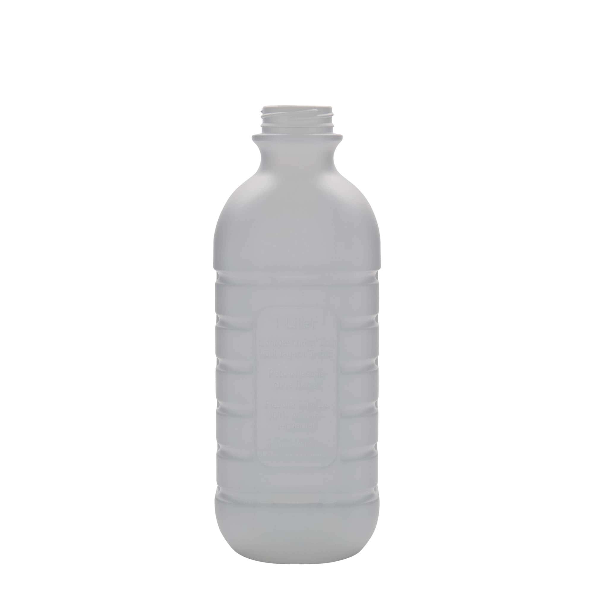1.000 ml butelka na mleko, prostokątna, tworzywo HDPE, biała, wylot: PEHD40