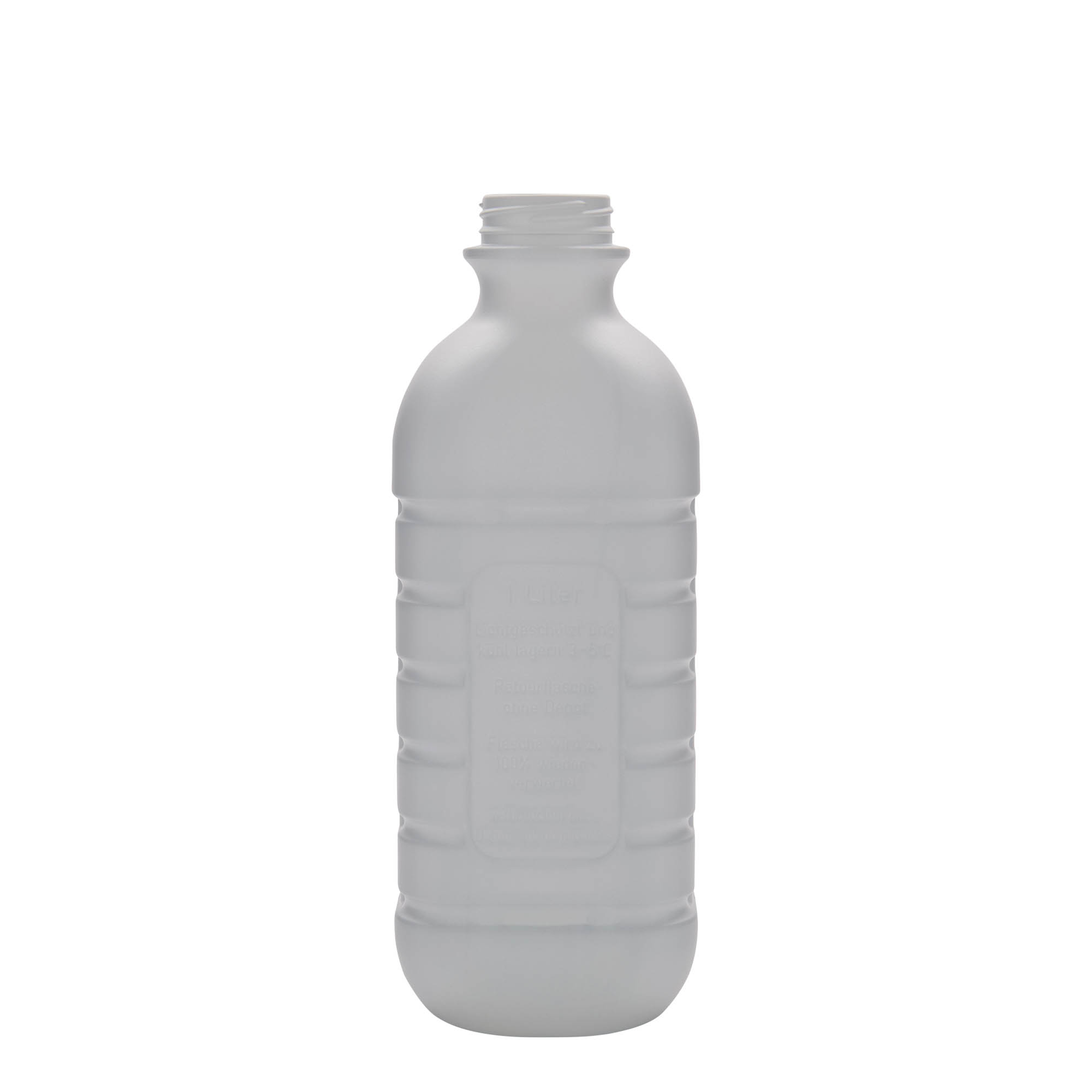 1.000 ml butelka na mleko, prostokątna, tworzywo HDPE, biała, wylot: PEHD40