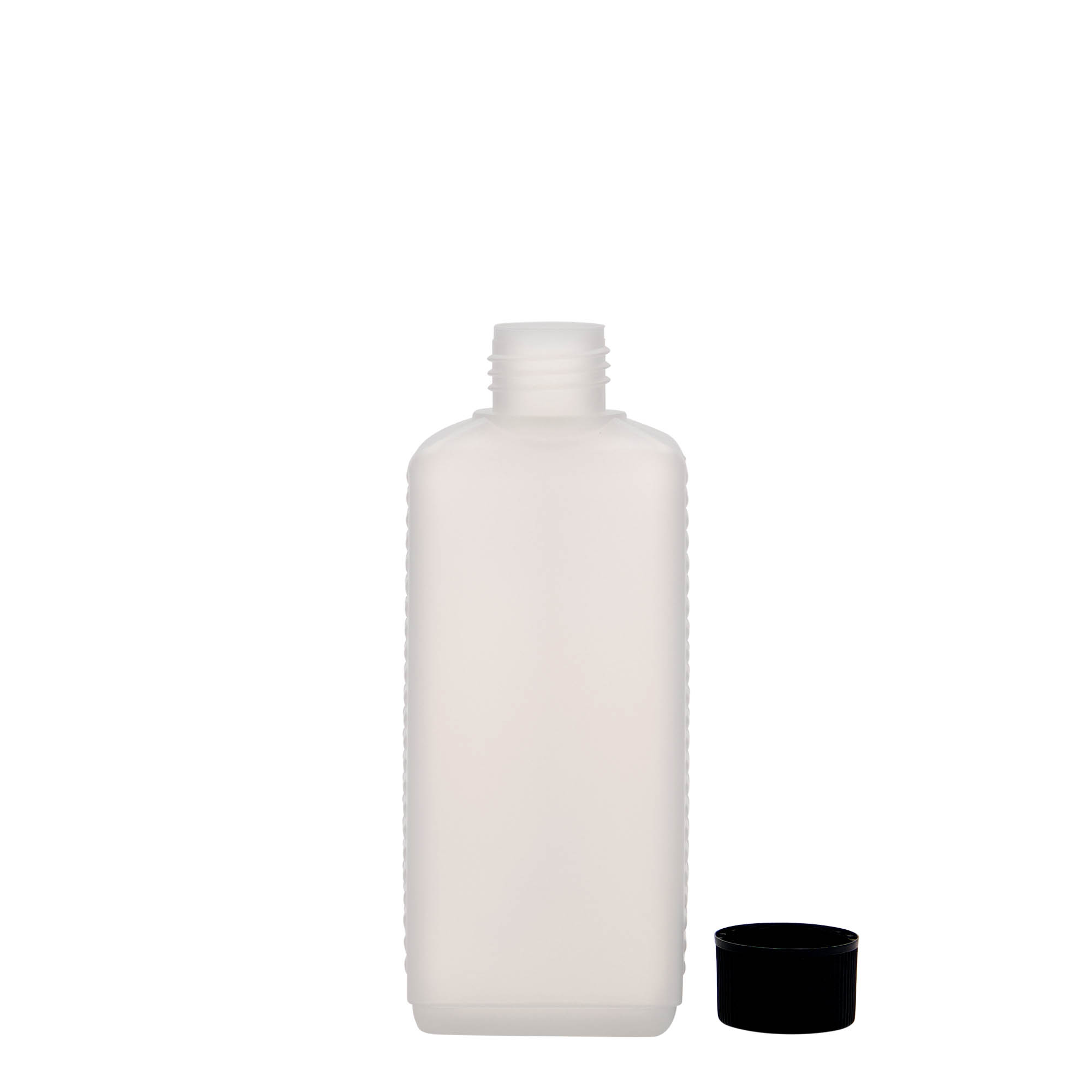 250 ml butelka kanister, prostokątna, tworzywo sztuczne HDPE, kolor naturalny, zamknięcie: DIN 25 EPE