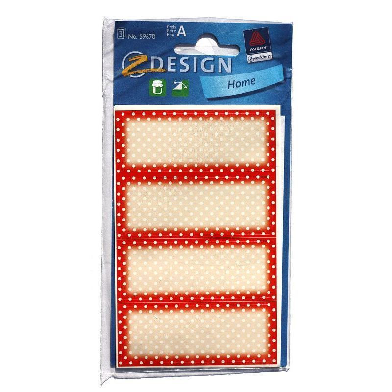 Zweckform Etykiety „Red Dots”, prostokątne, papier, czerwone Zweckform Etykiety „Red Dots”, prostokątne, papier, czerwone