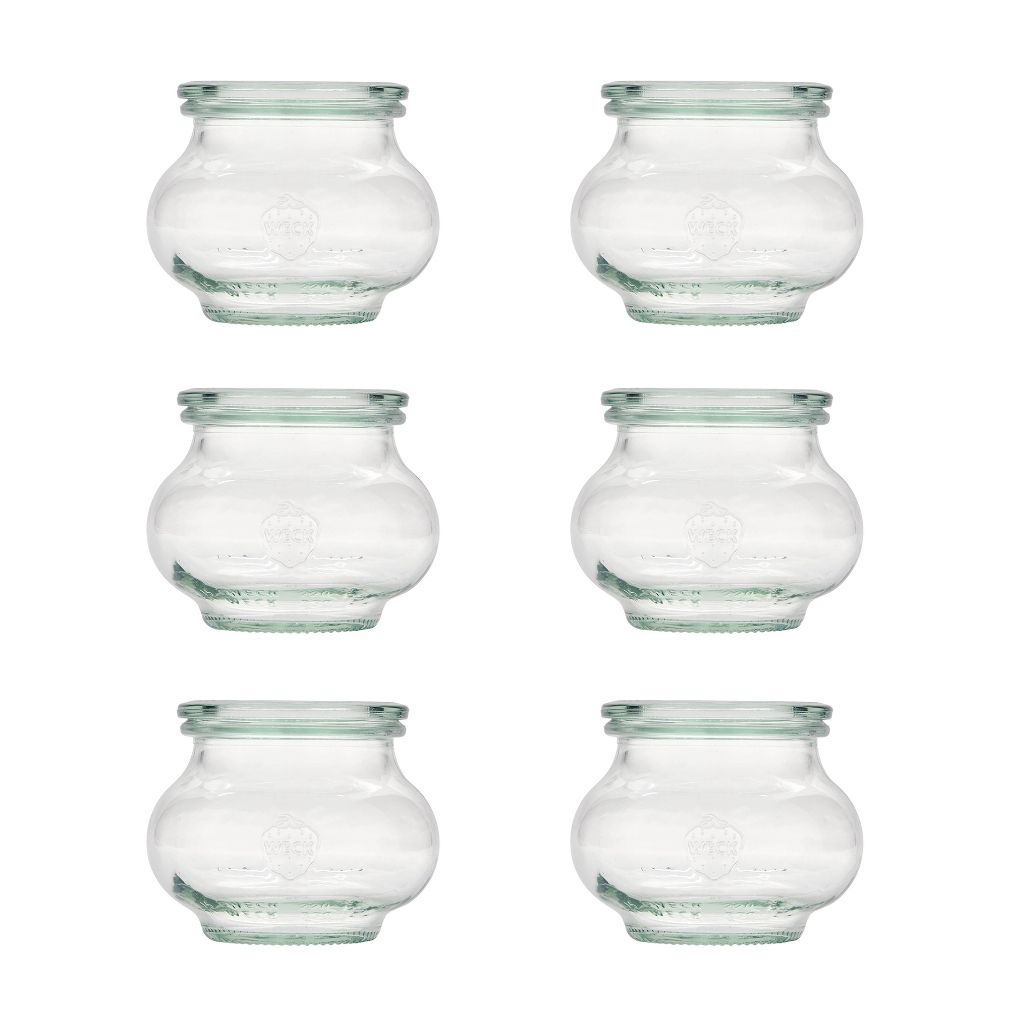 6x 220 ml ozdobny słoik WECK z szklanym wieczkiem RR 60