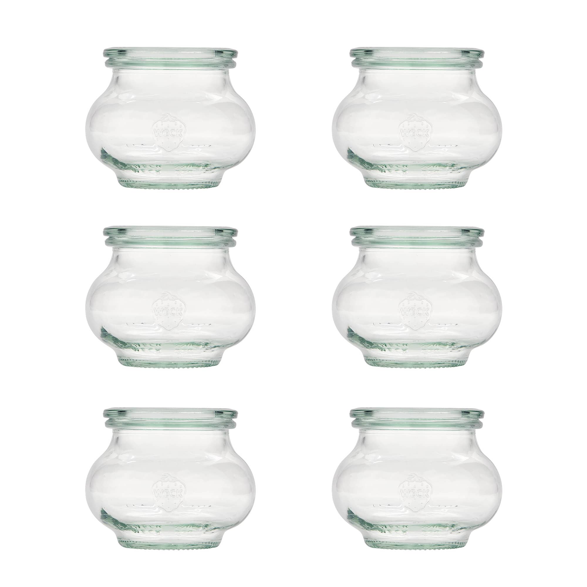 6x 220 ml ozdobny słoik WECK z szklanym wieczkiem RR 60