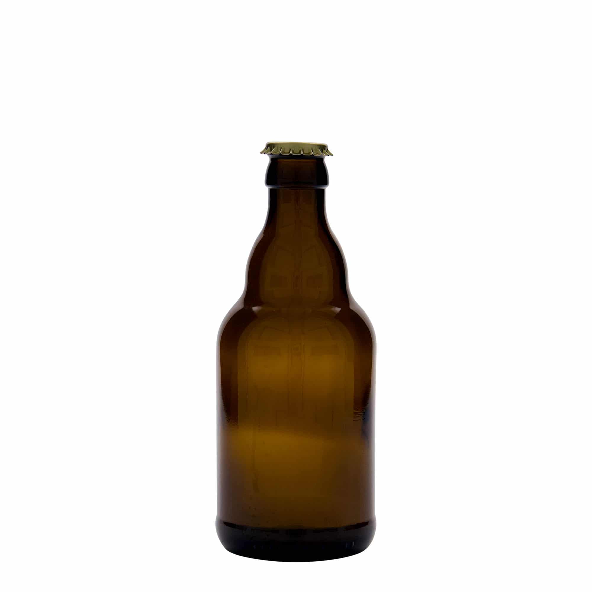 330 ml butelka do piwa 'Steinie', szkło, kolor brązowy, zamknięcie: kapsel