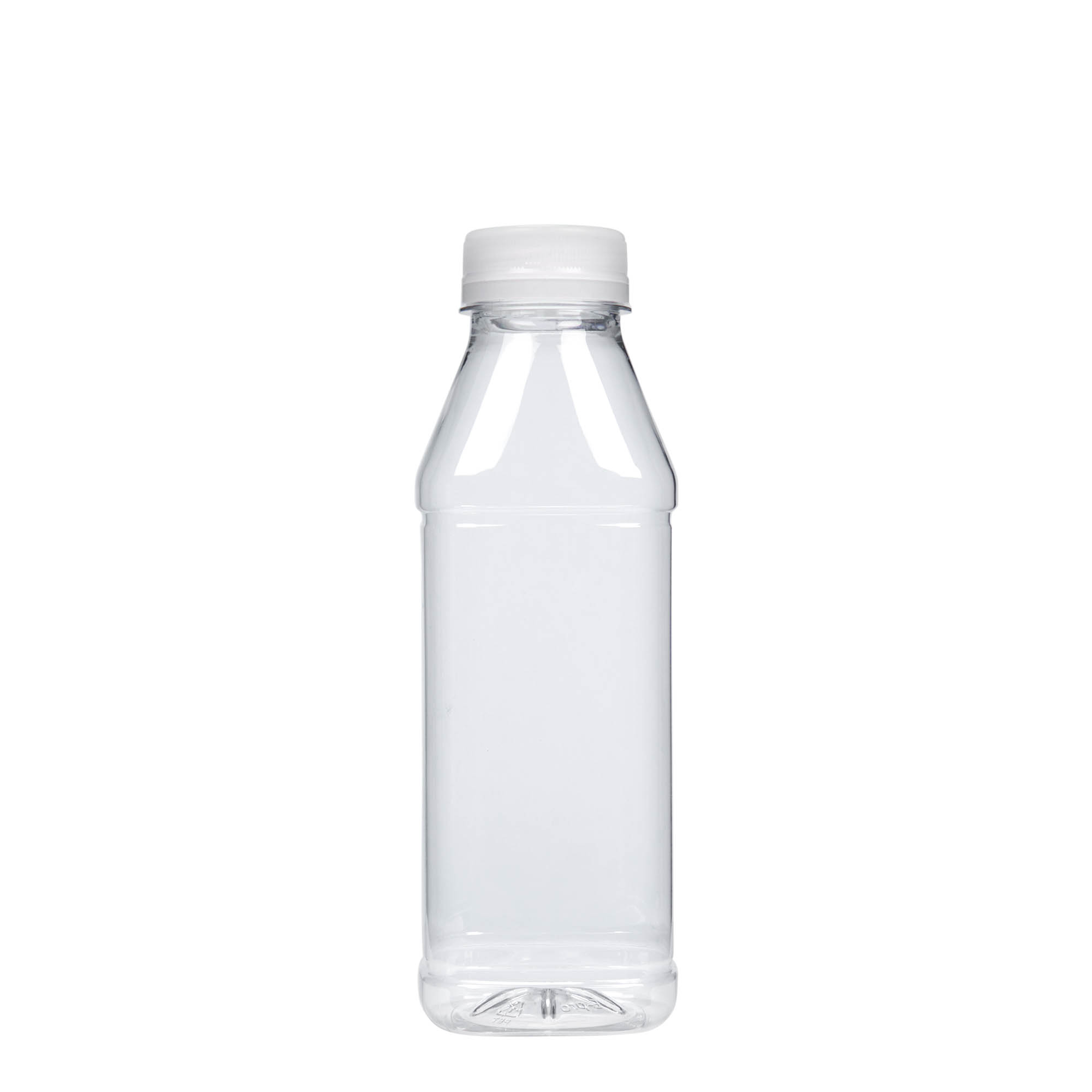 500 ml butelka PET „Milk and Juice Carré”, kwadratowa, plastikowa, szyjka: 38 mm 500 ml butelka PET „Milk and Juice Carré”, kwadratowa, plastikowa, szyjka: 38 mm