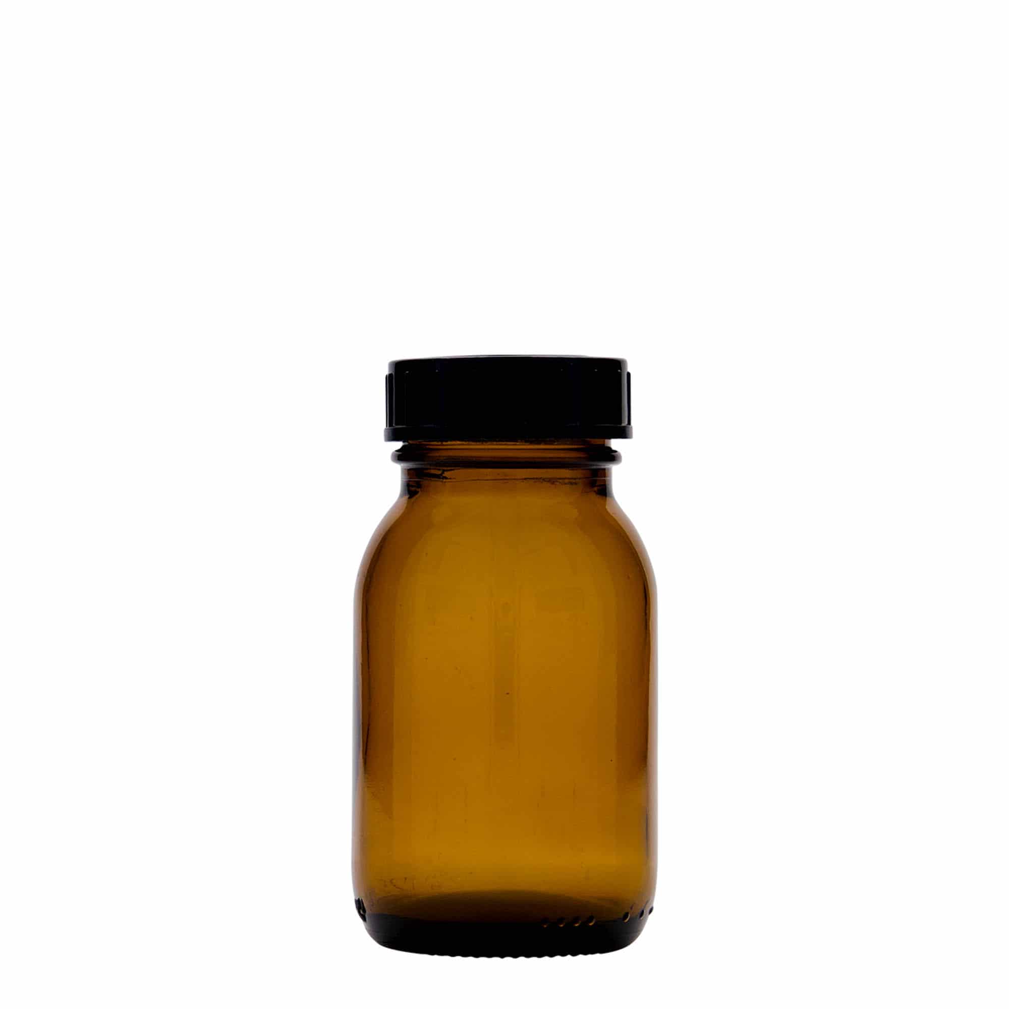 125 ml słoik z szerokim otworem, kolor brązowy, zamknięcie: DIN 40