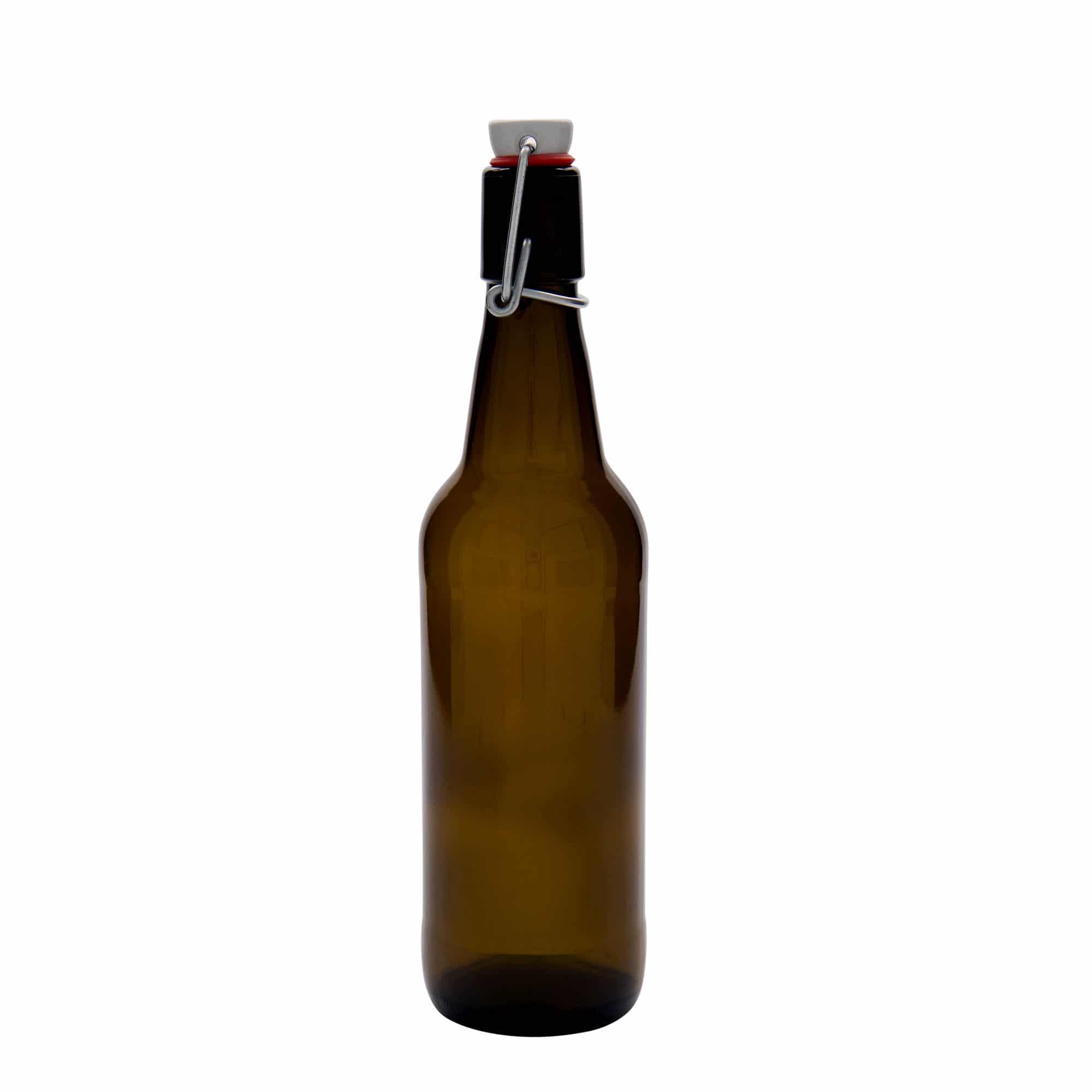 500 ml butelka piwa, szkło, brązowa, szyjka: zamknięcie na klamrę