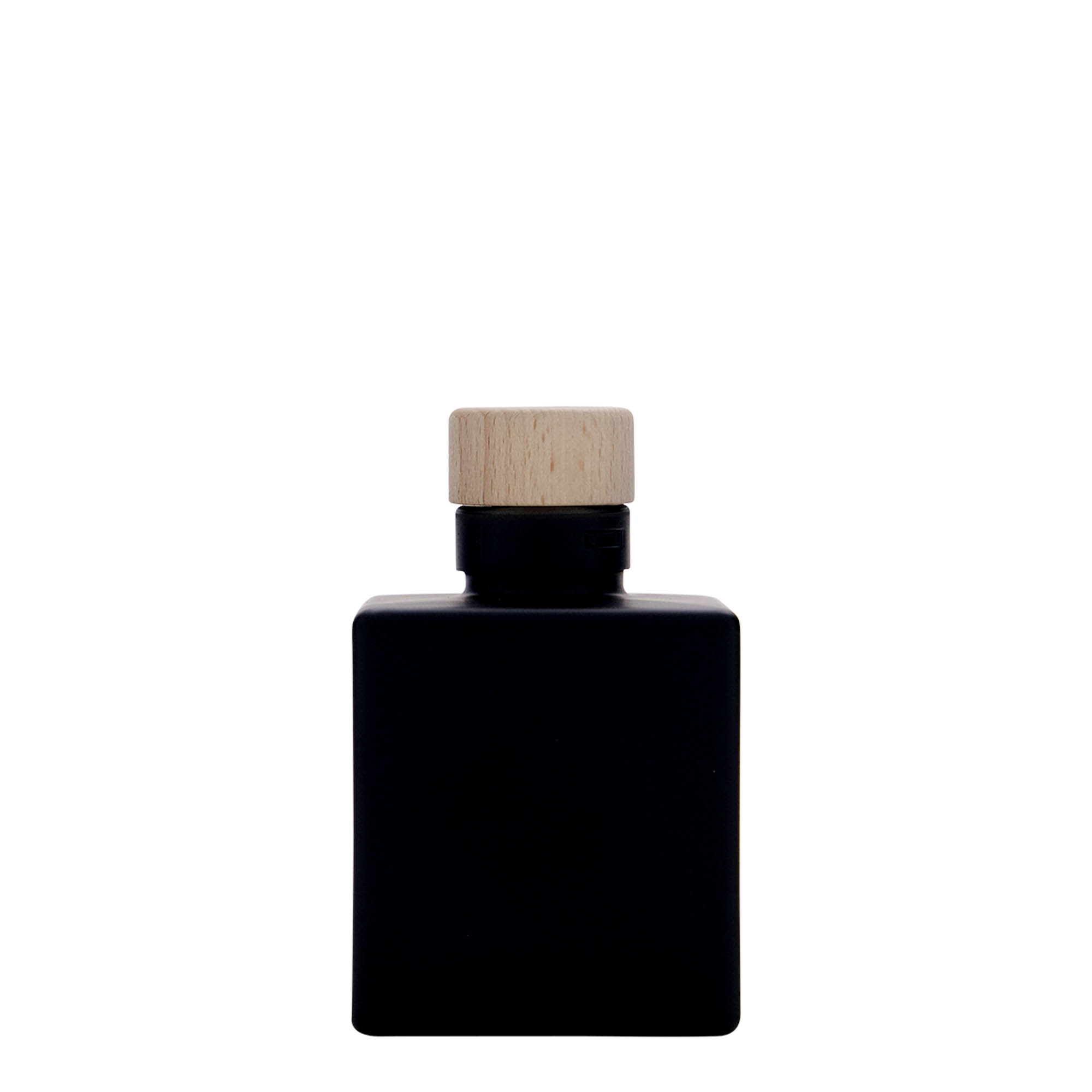 100 ml butelka szklana „Cube”, kwadratowa, czarna, szyjka: korek