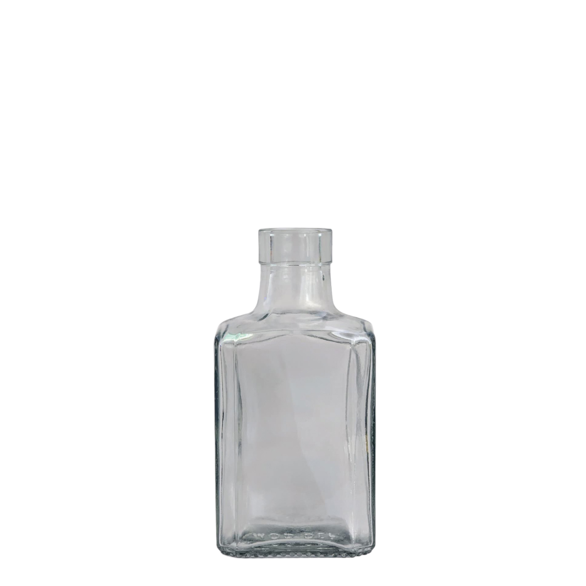 250 ml butelka szklana 'Decanter Quadro Oberband', kwadratowa, otwór: korek