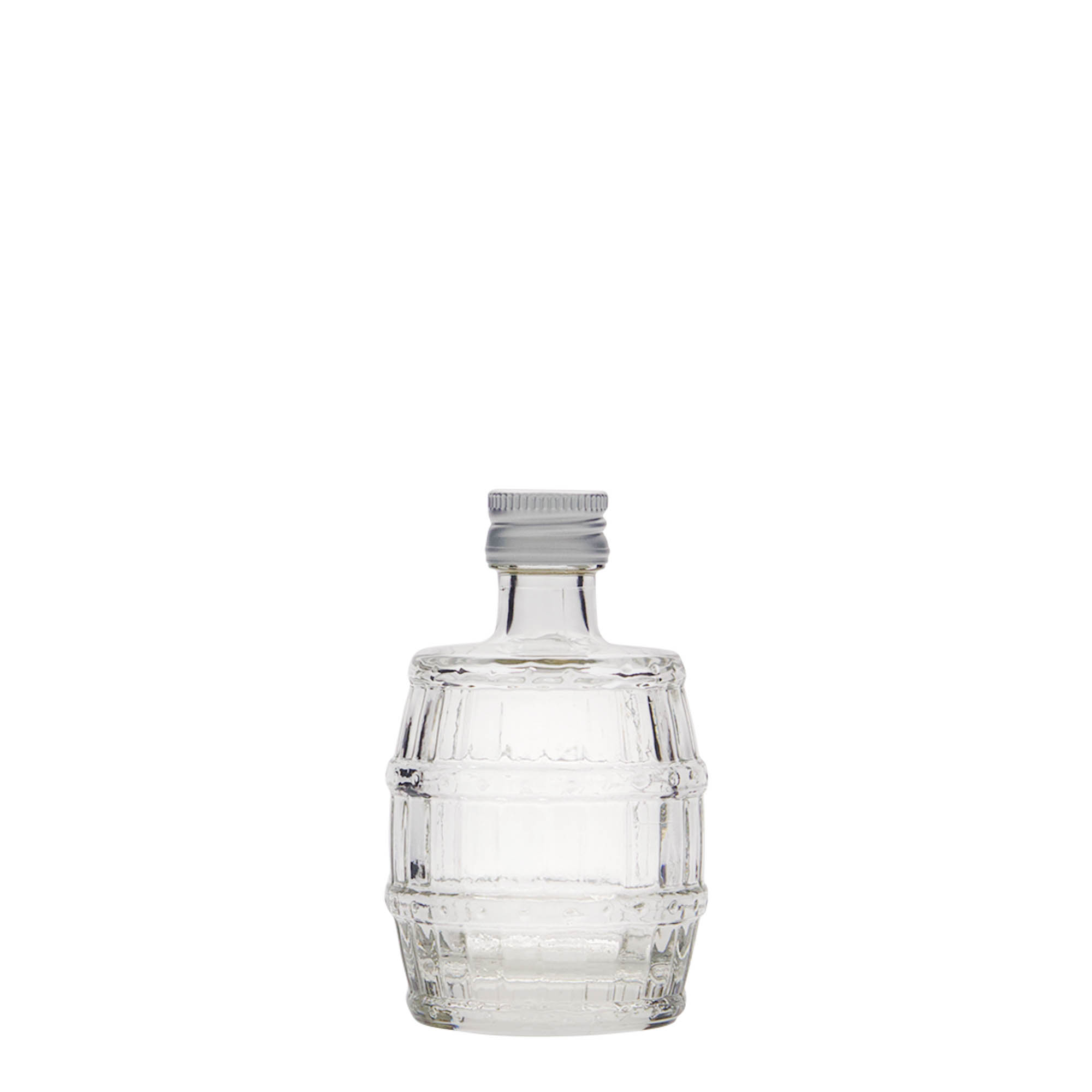 50 ml butelka szklana „beczka”, gwint: PP 18 50 ml butelka szklana „beczka”, gwint: PP 18