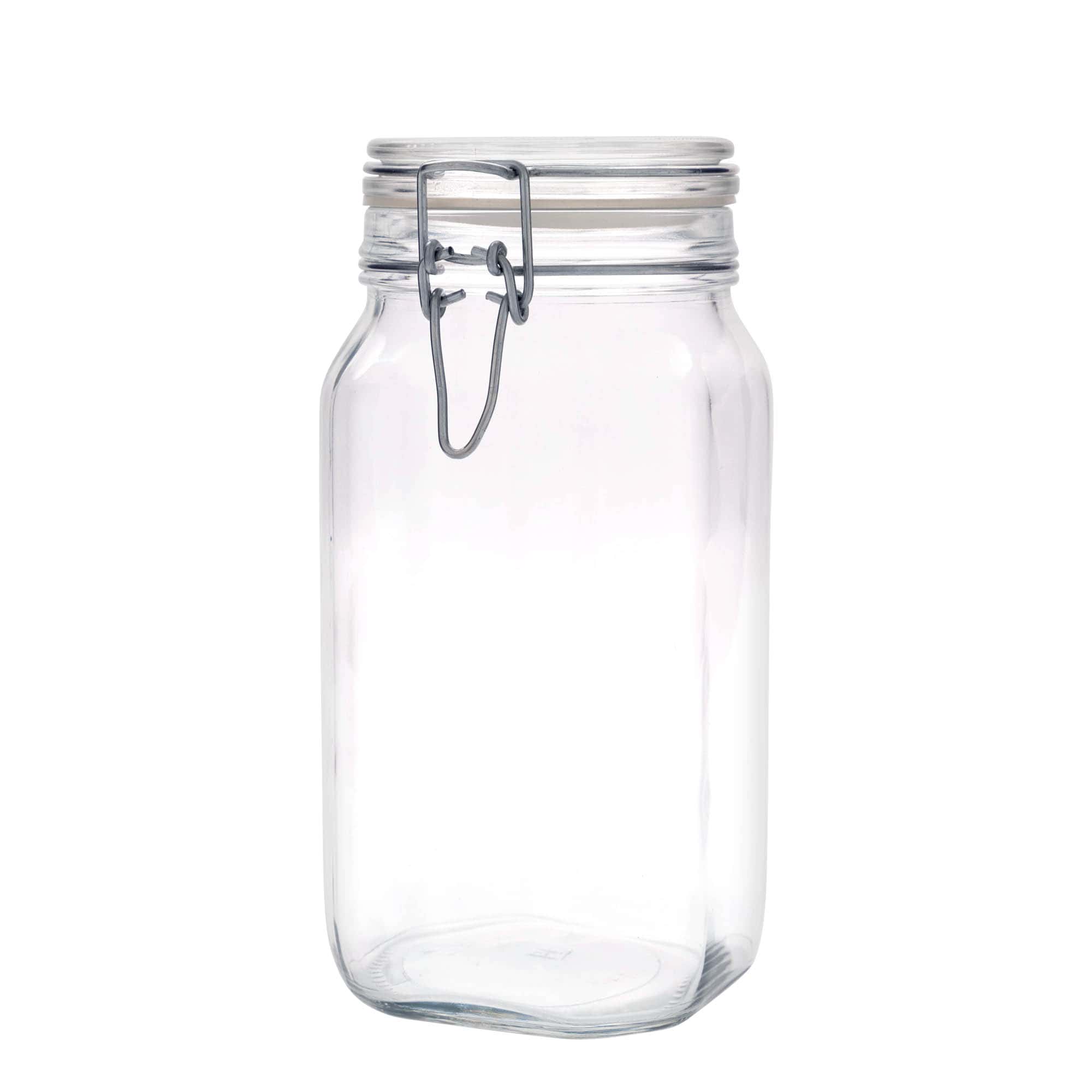 1.500 ml słoik z drucianym zamknięciem „Fido”, kwadratowy, otwór: zamknięcie druciane