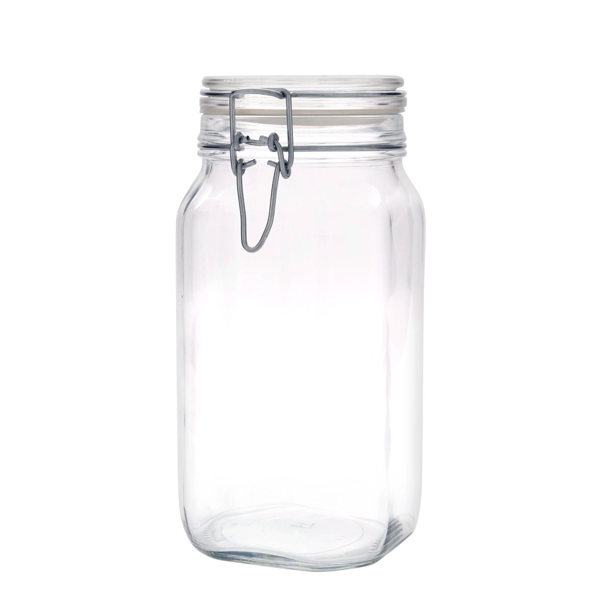 1.500 ml słoik z drucianym zamknięciem „Fido”, kwadratowy, otwór: zamknięcie druciane