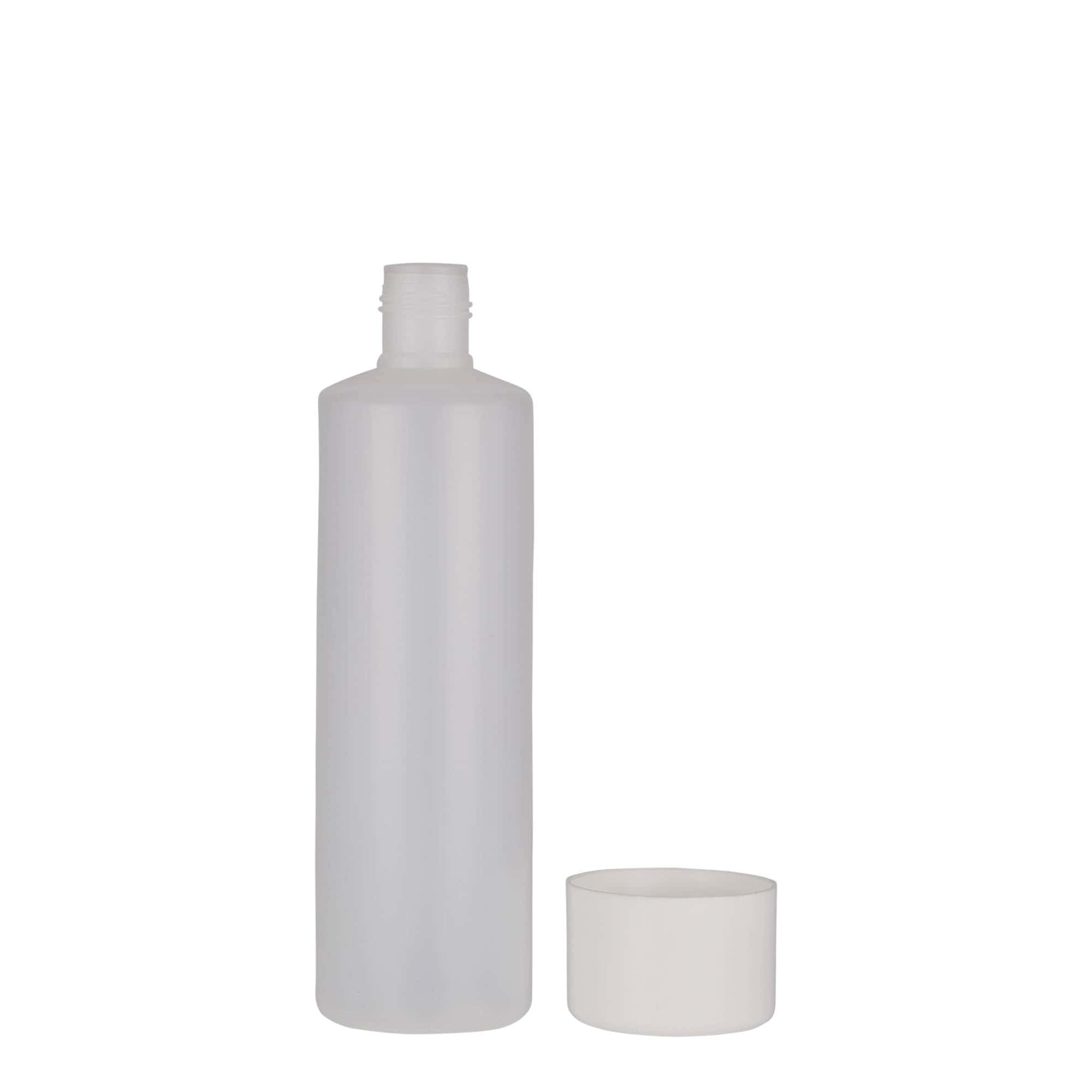250 ml butelka okrągła, tworzywo PE, naturalna, wylot: zakrętka